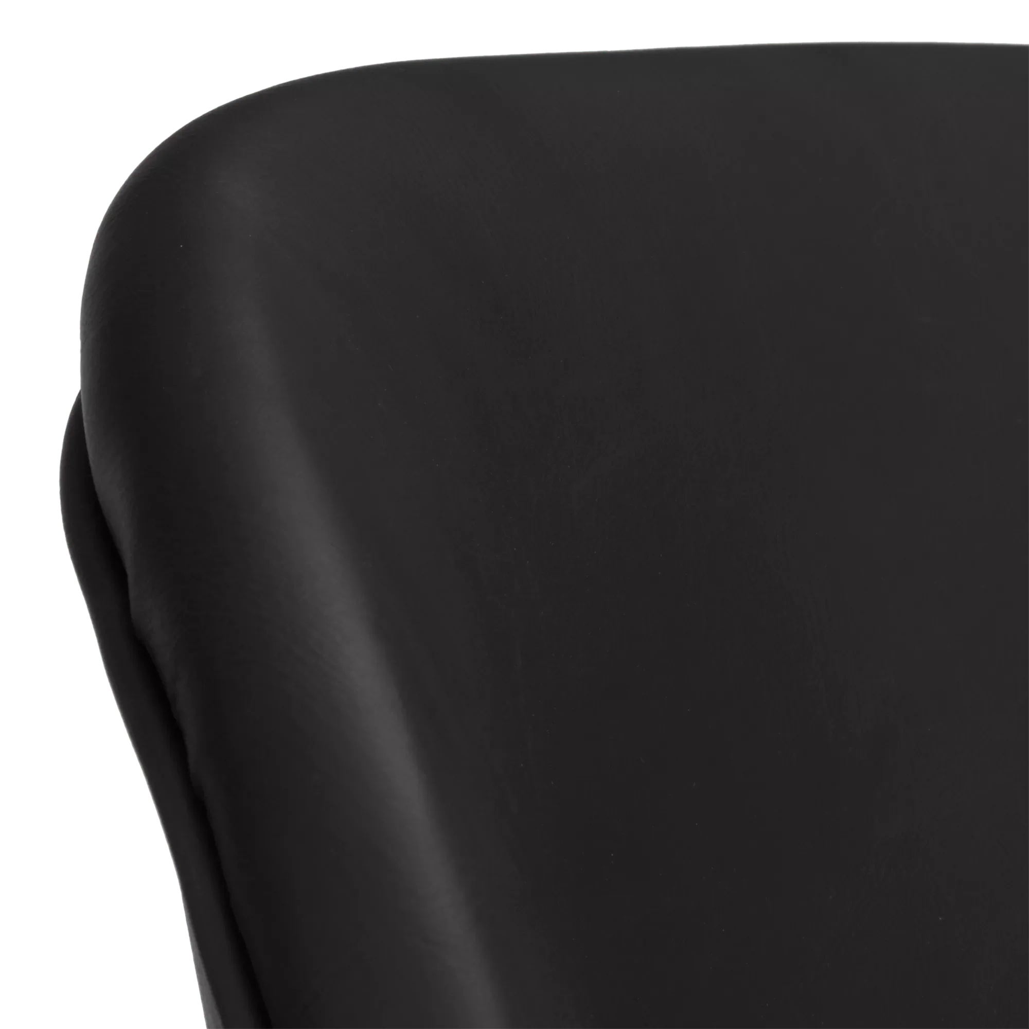Black Faux Leather and Black Metal Chair - Image 6