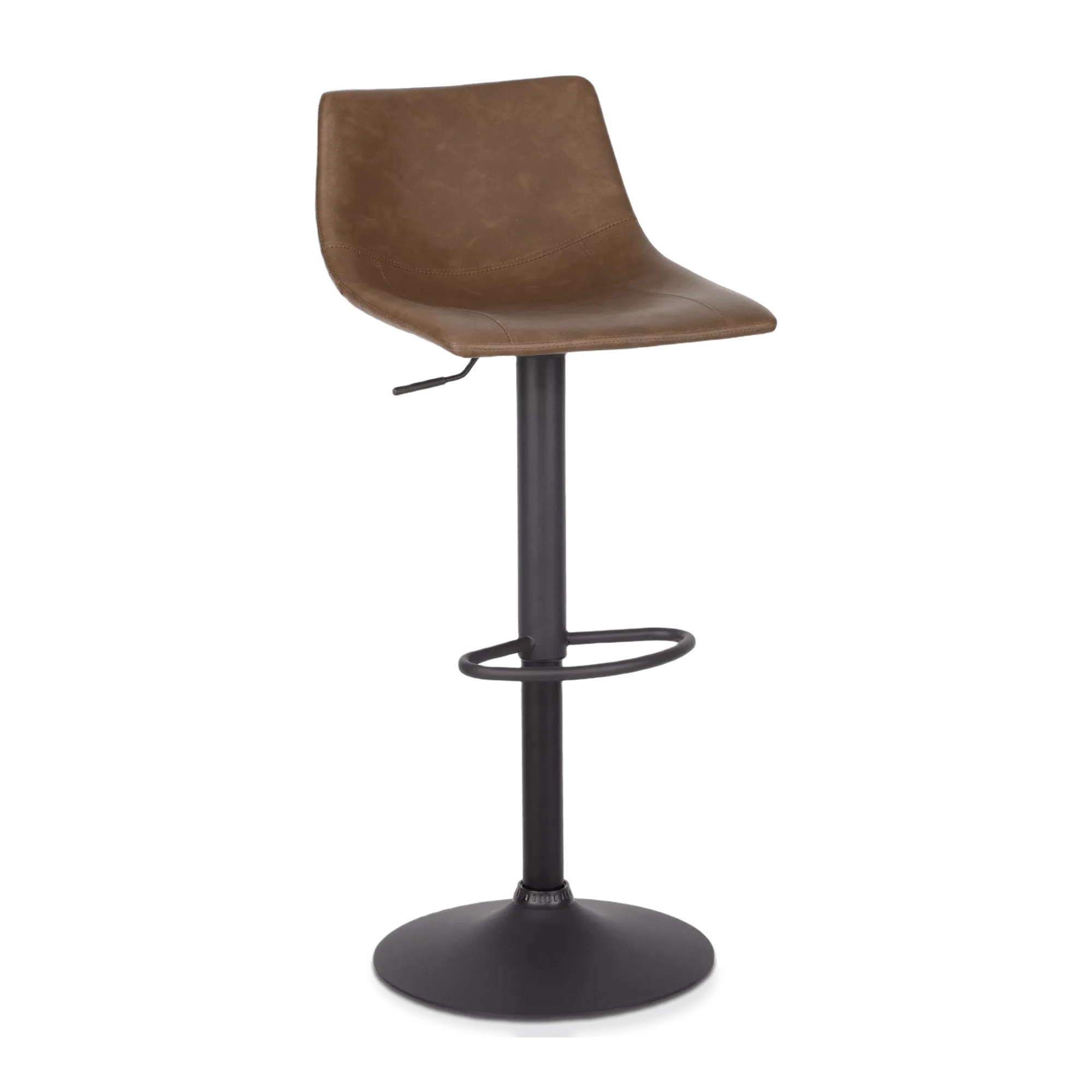 Faux Leather and Metal Adjustable Bar Stool