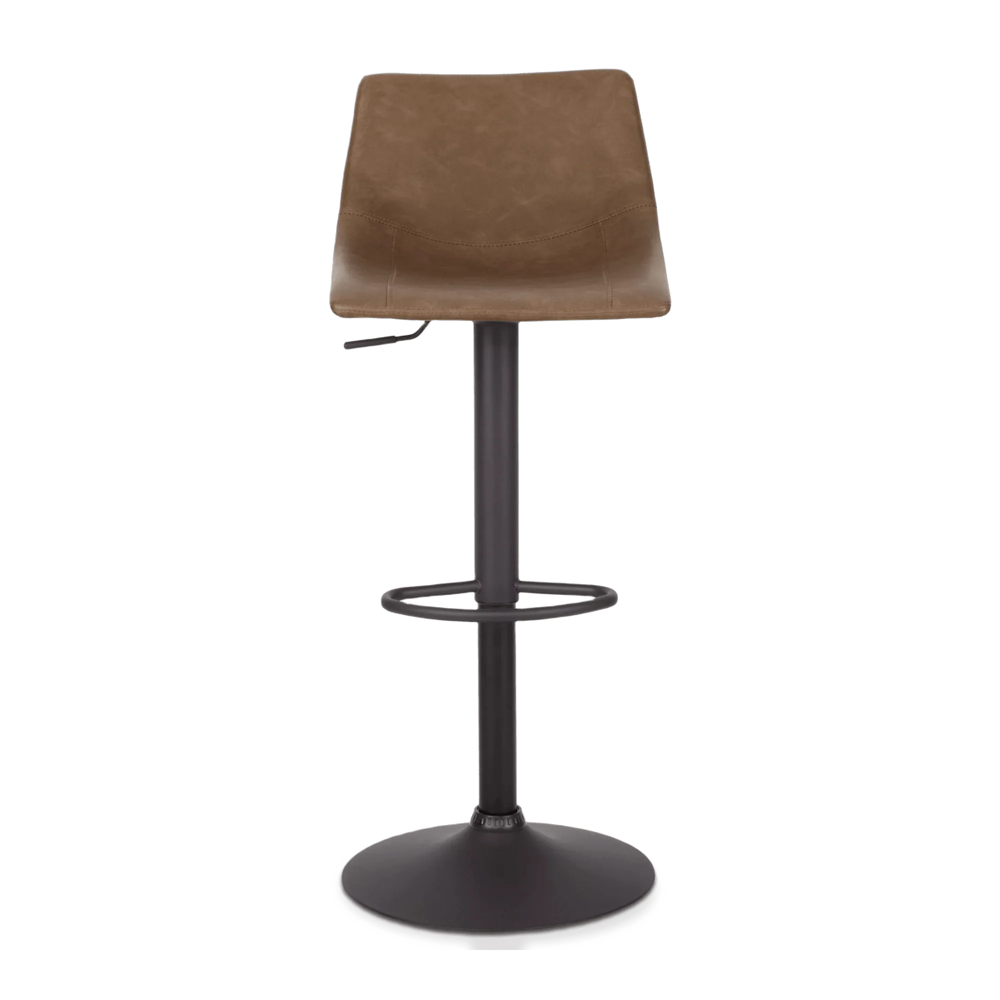 Faux Leather and Metal Adjustable Bar Stool - Image 2