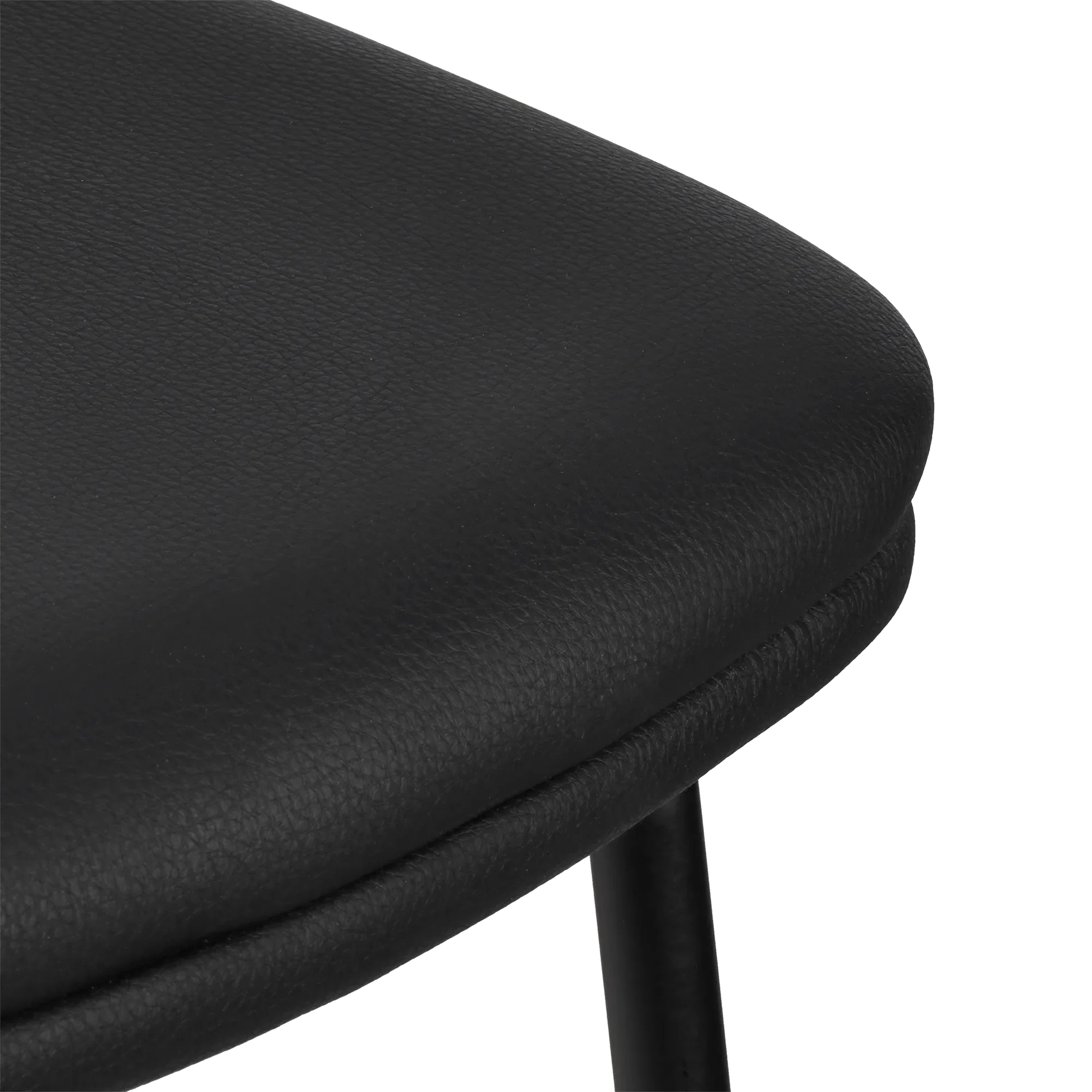 Black Faux Leather and Metal Dining Chair - Image 3