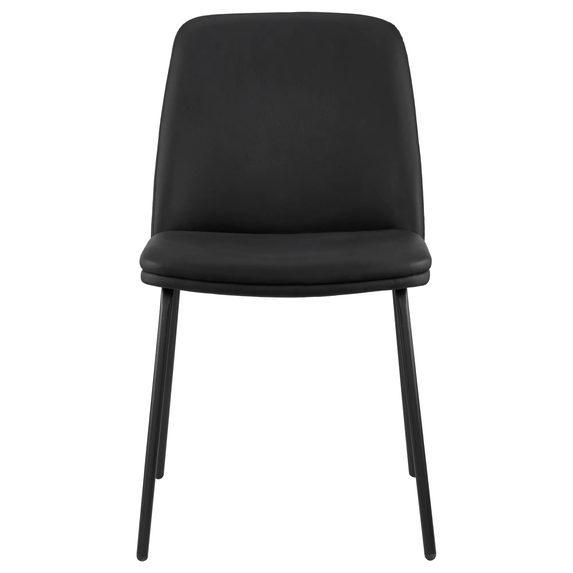 Black Faux Leather and Metal Dining Chair - Image 4