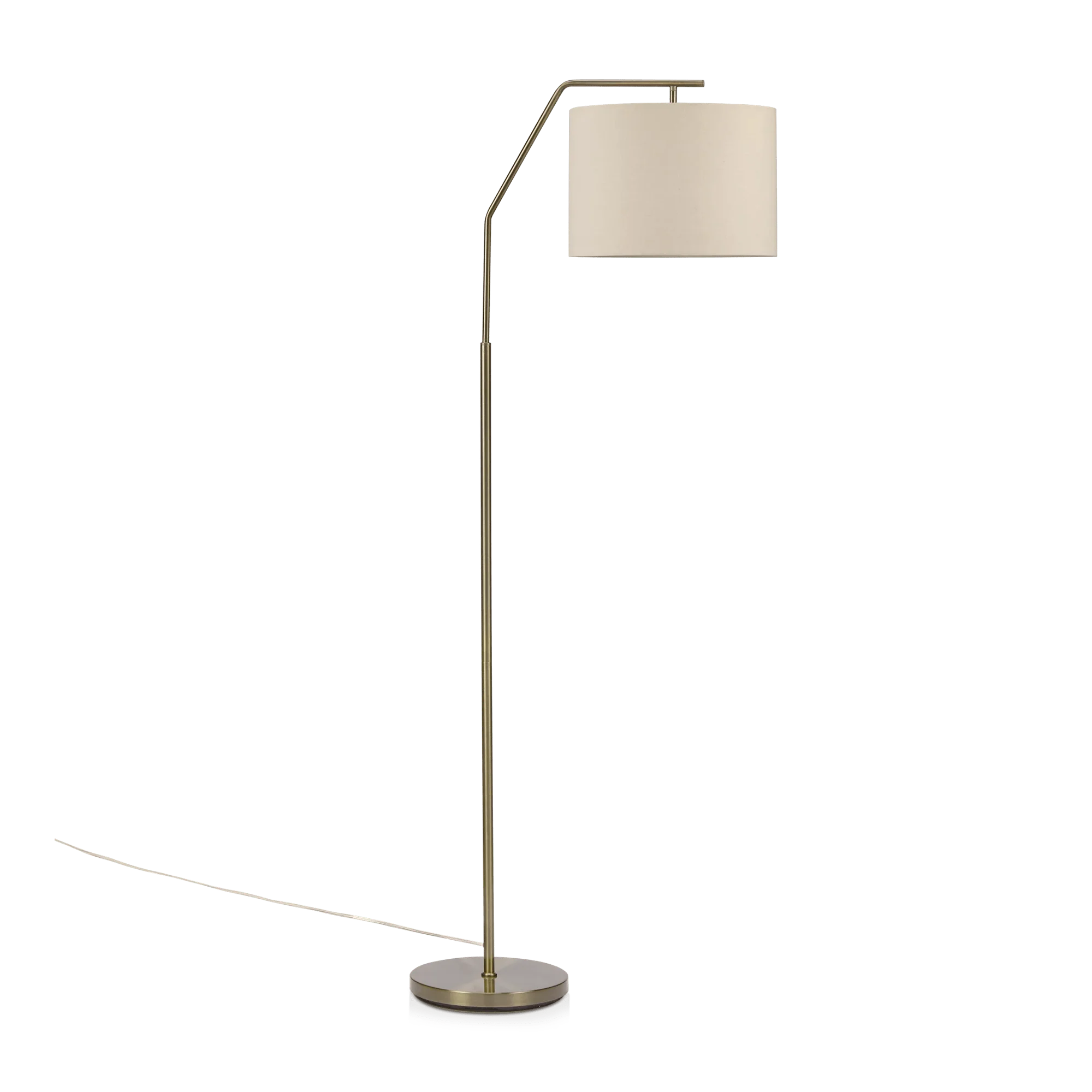 Floor Lamp with Cream Shade and Gold Base