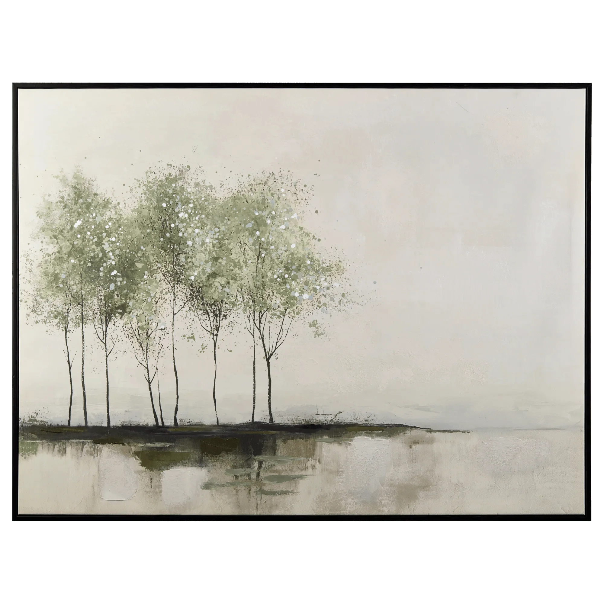 Gel-Embellished Morden Trees Framed Art