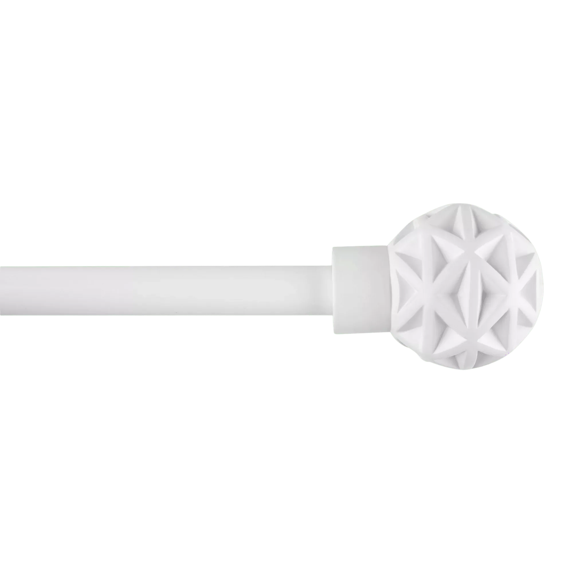 White Geometric Curtain Rod Set - Diameter 13/16mm