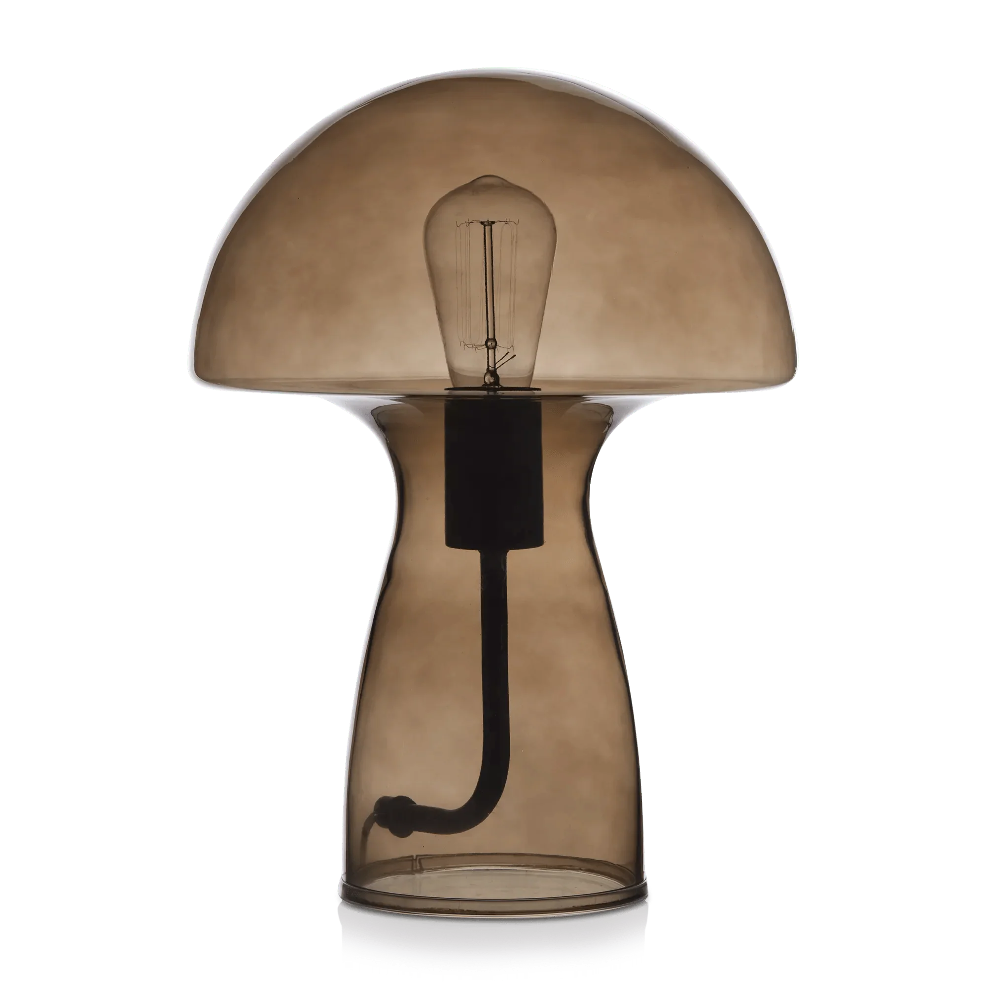Brown Glass Mushroom Table Lamp