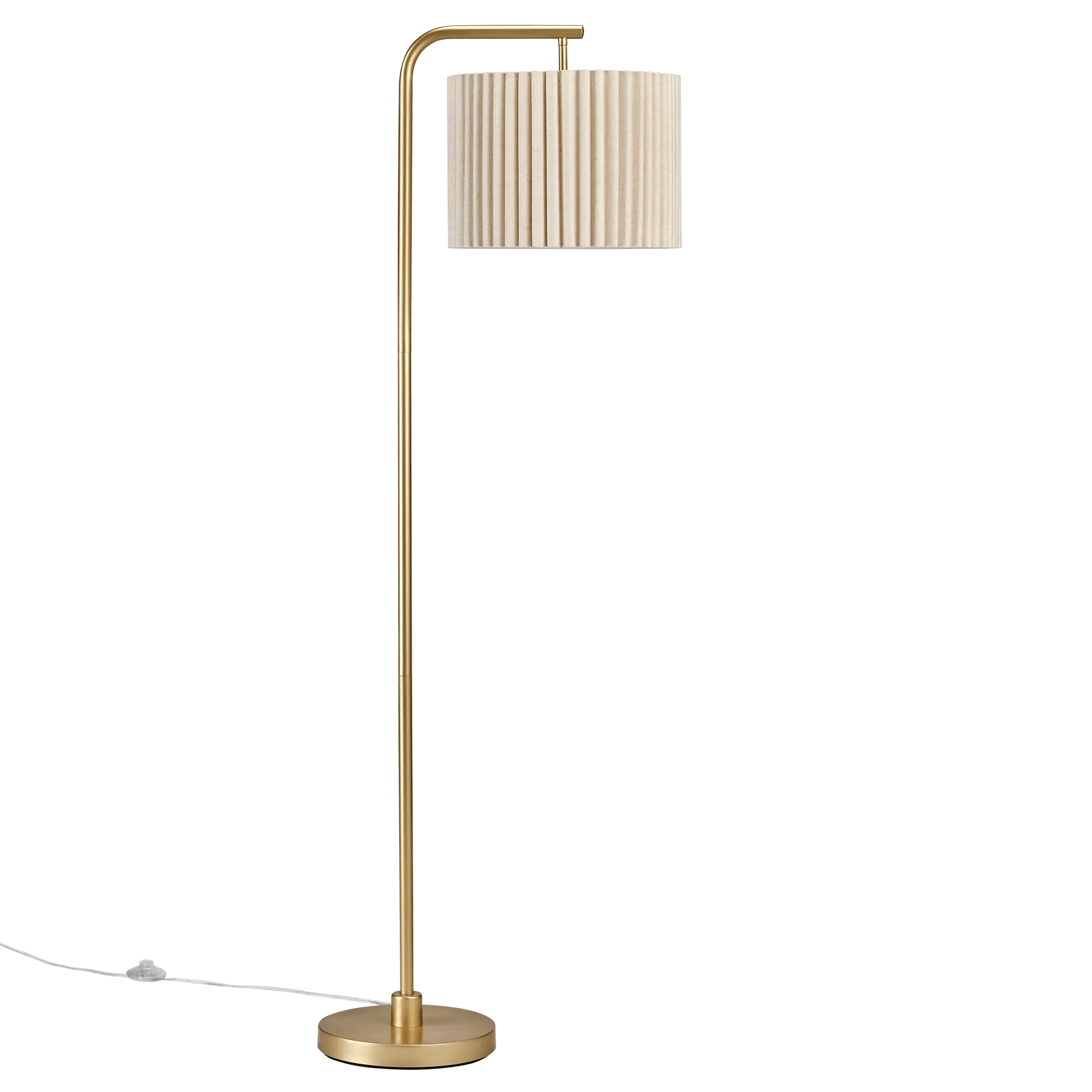 Gold Floor Lamp Pleated Shade