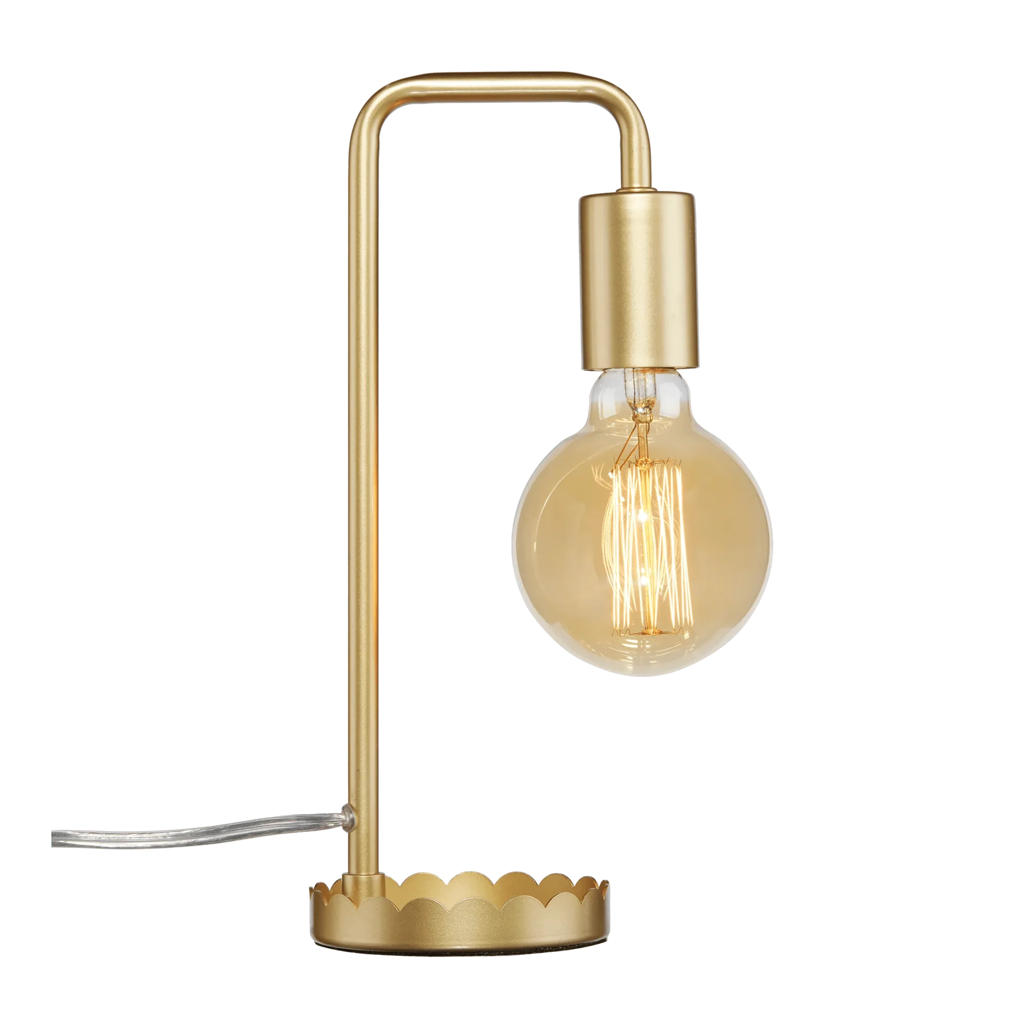 Gold Table Lamp With Scalloped Base - Image 3