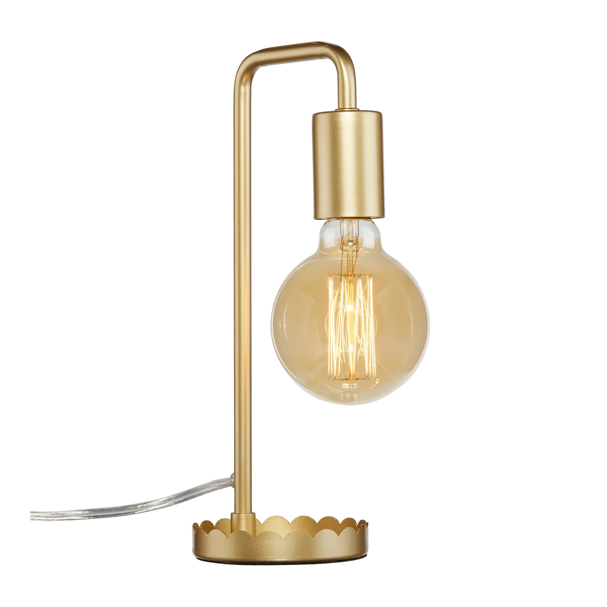 Gold Table Lamp With Scalloped Base - Image 4
