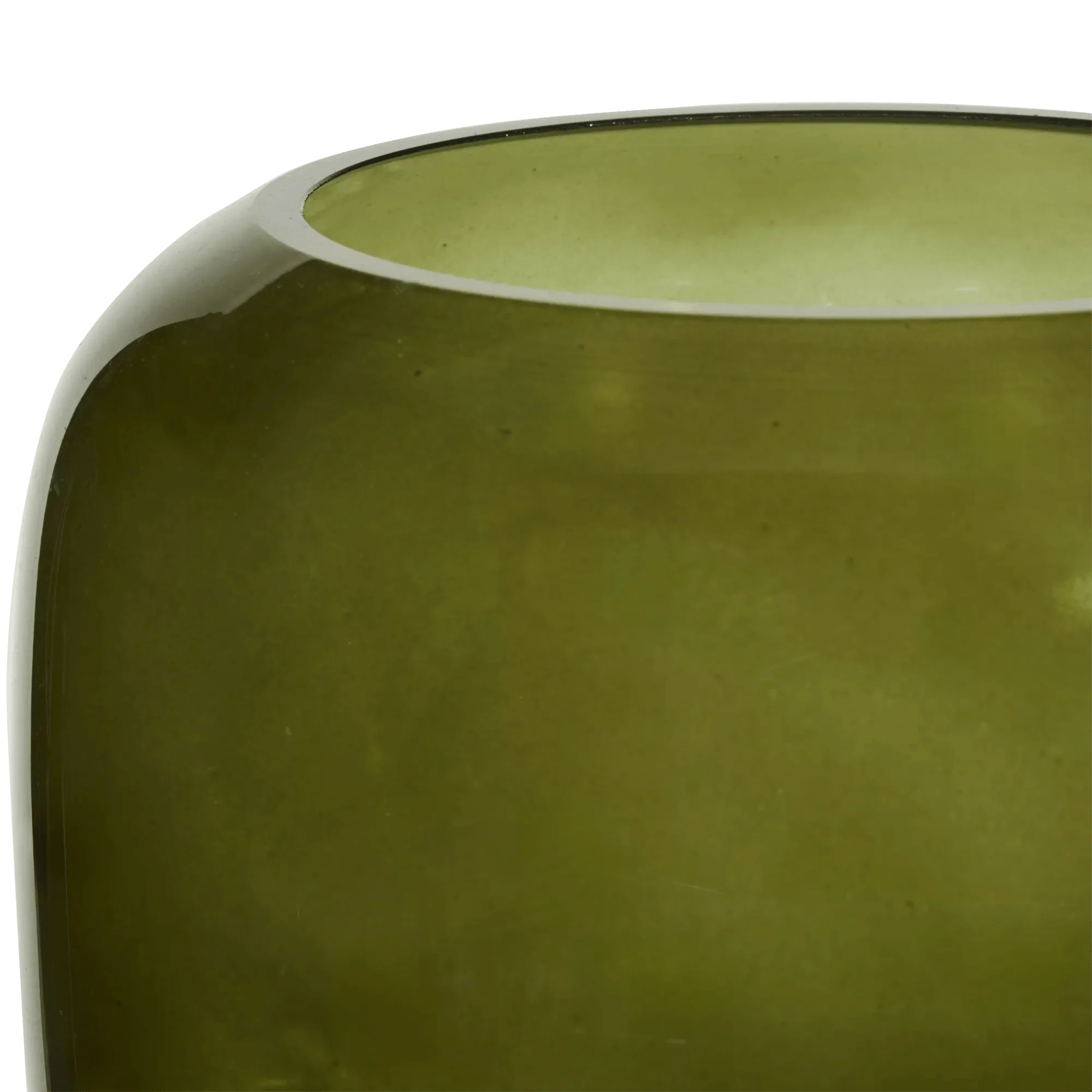 Green Glass Pillar Candle Holder - Image 3