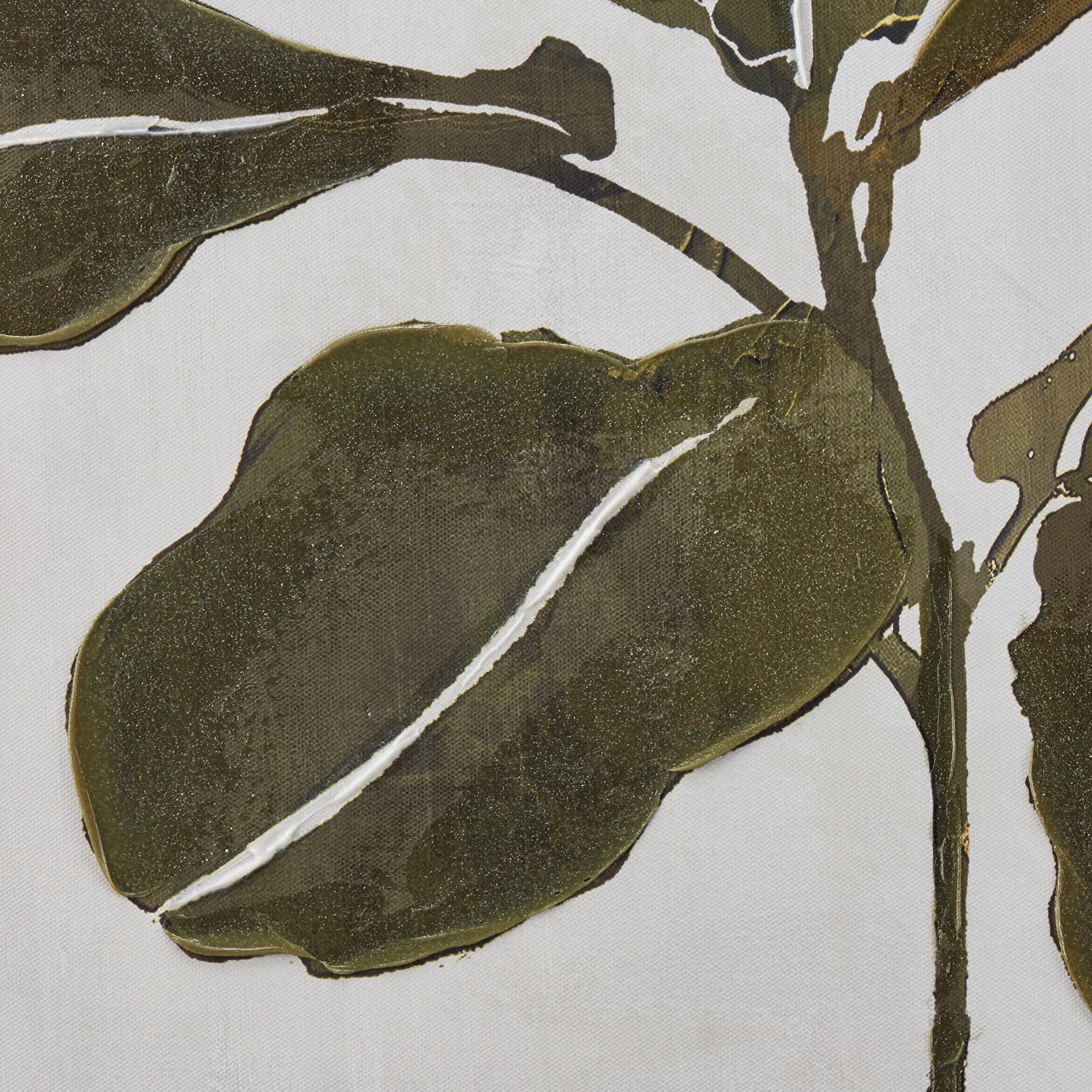 Green Leaves Framed Canvas - Image 3