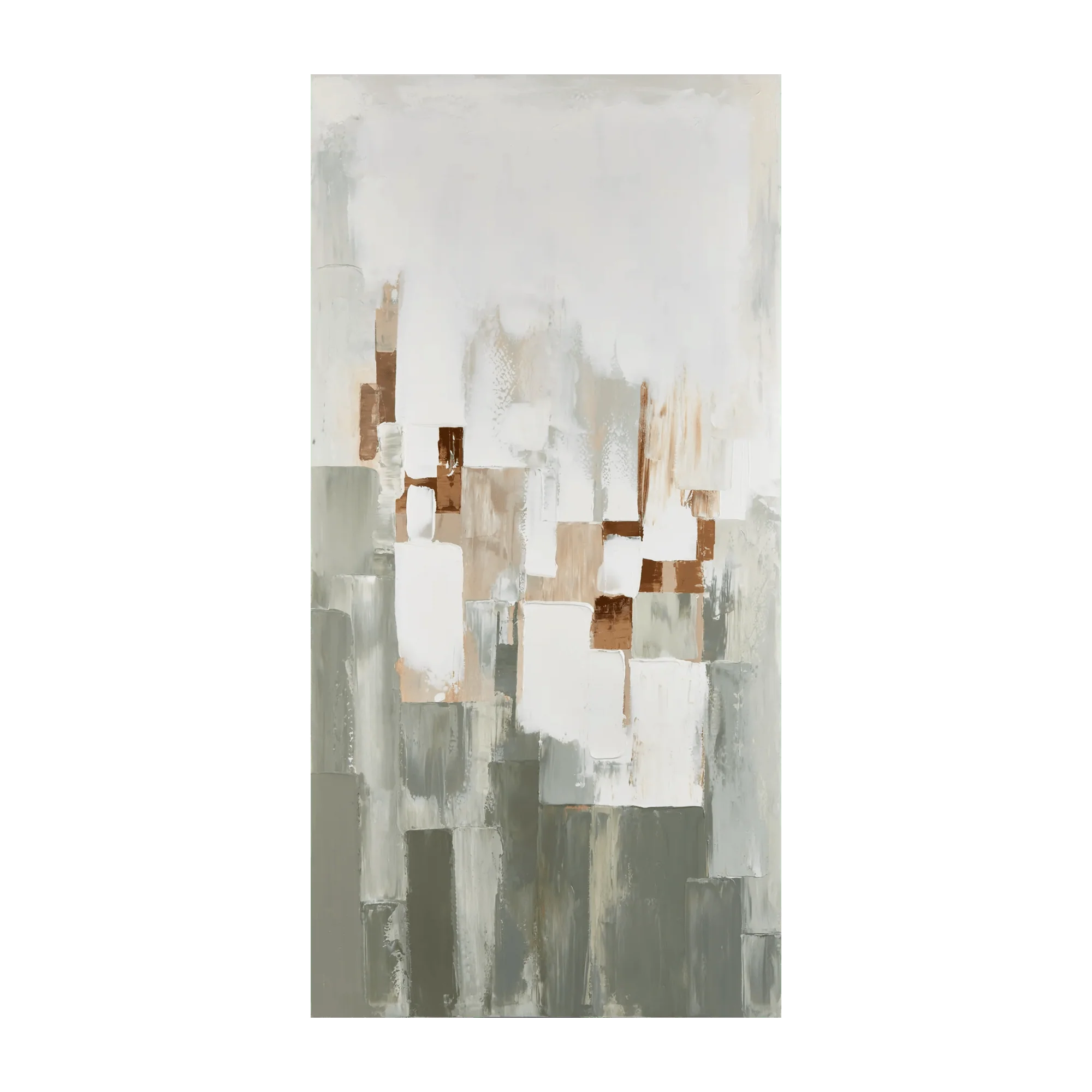 Green & Rust Abstract Oil Painting