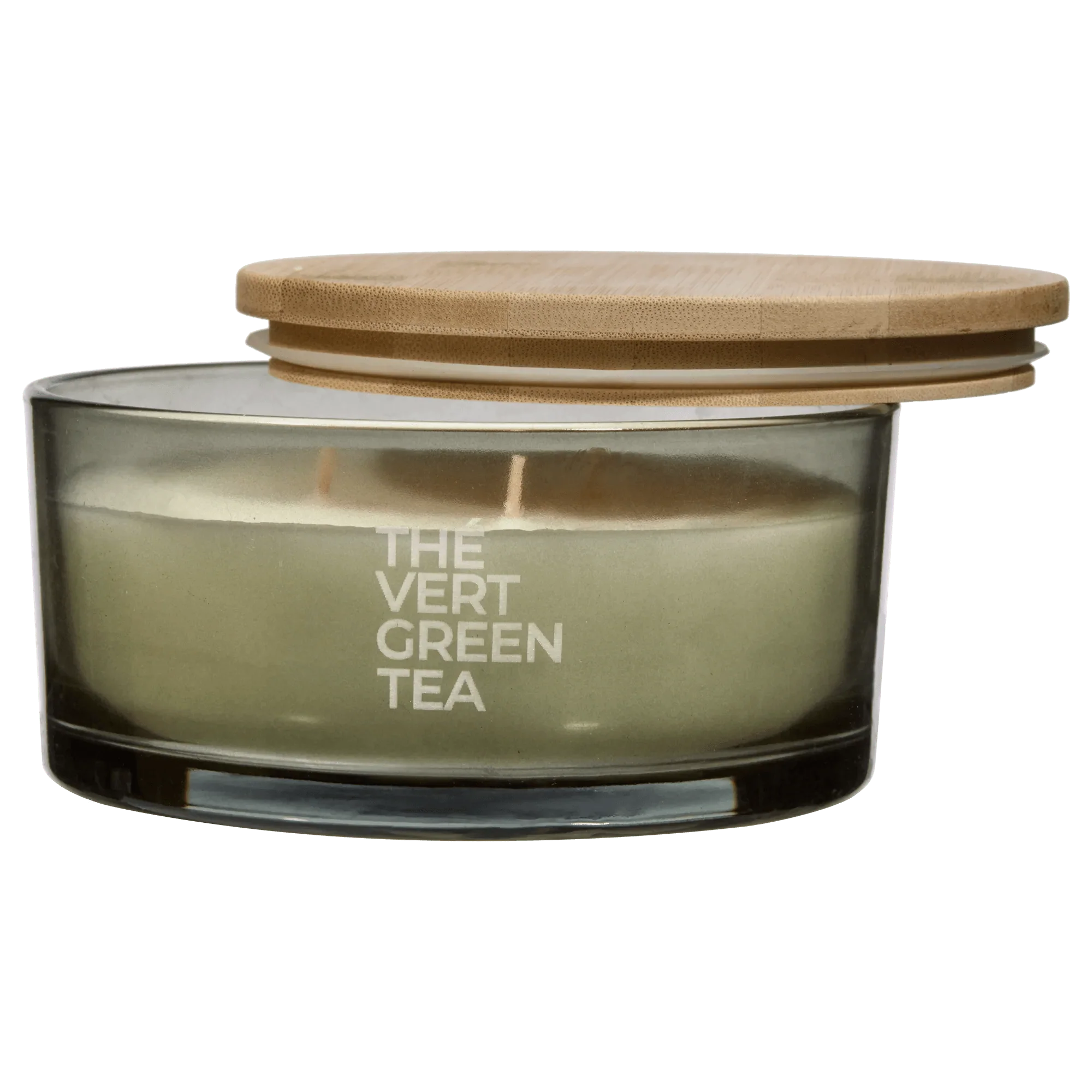 Green Tea Candle with Wooden Lid - Image 2