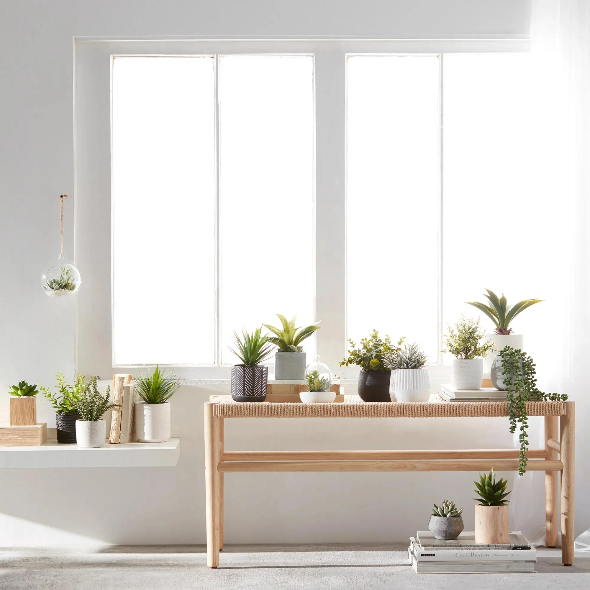 Hanging Terrarium with Artificial Succulent - Image 2