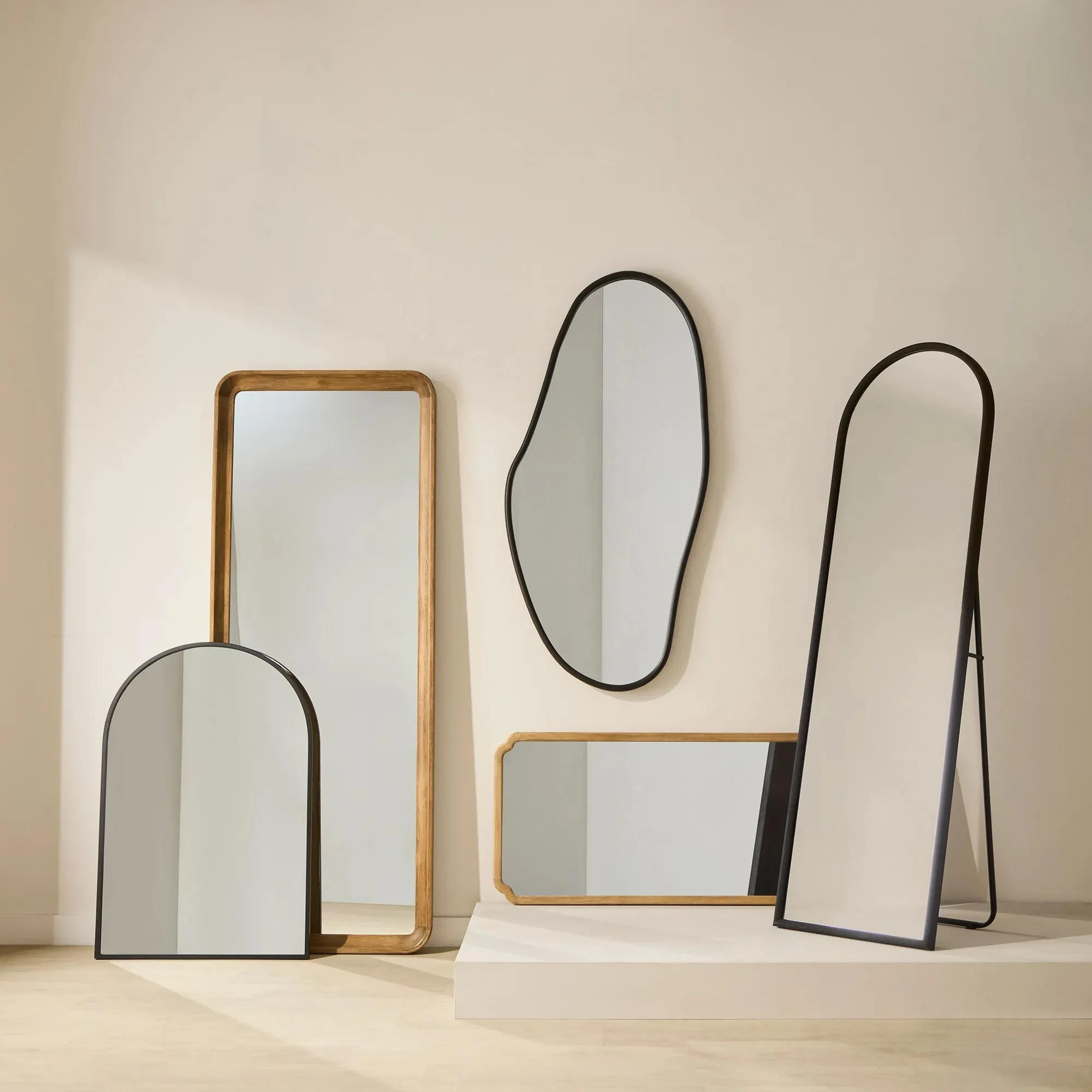 Jacobsen Medium Brown Leaning Mirror - Image 4