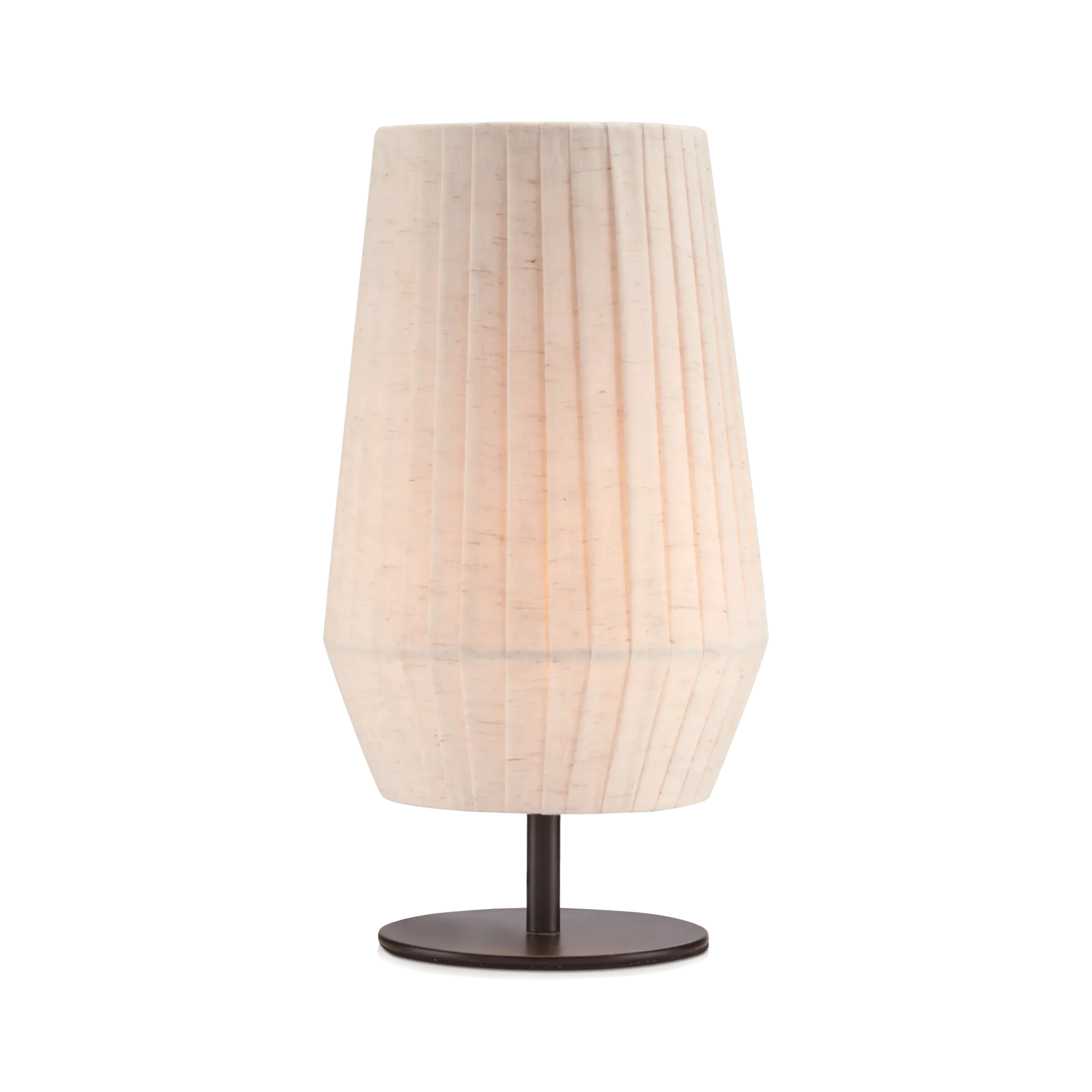 Linen Table Lamp with Metal Base - Image 2