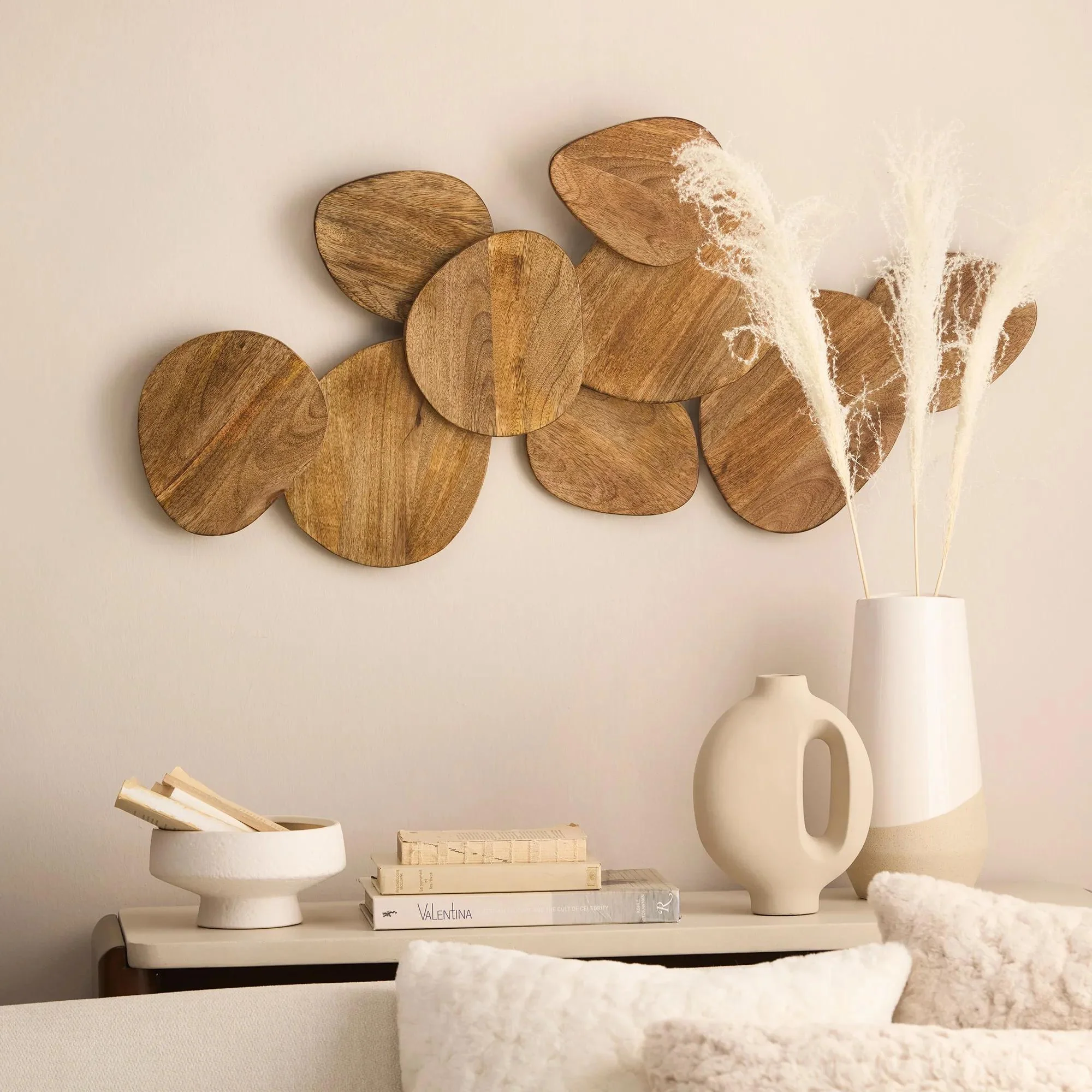 Mango Wood Triangles Wall Decor - Image 2