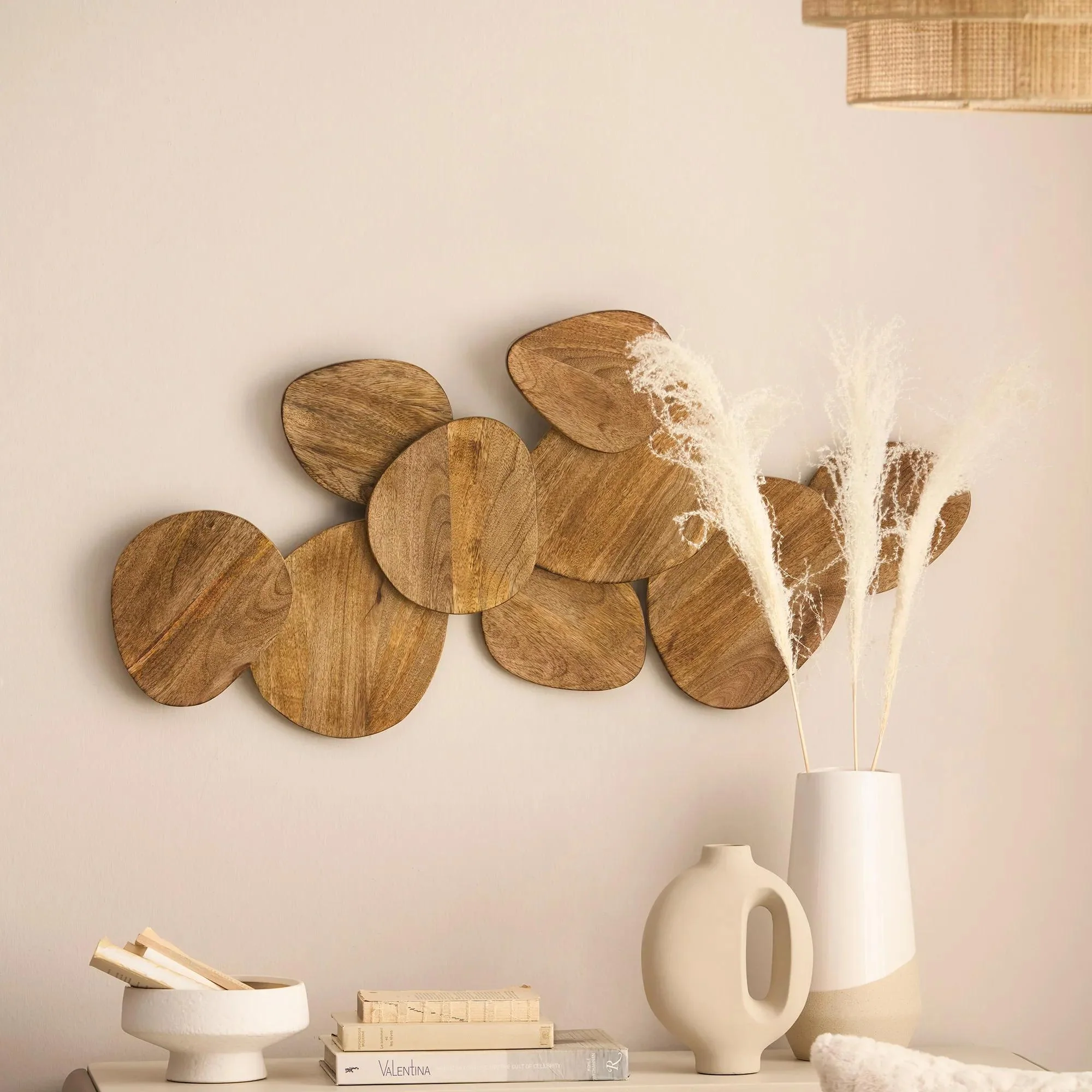 Mango Wood Triangles Wall Decor - Image 3