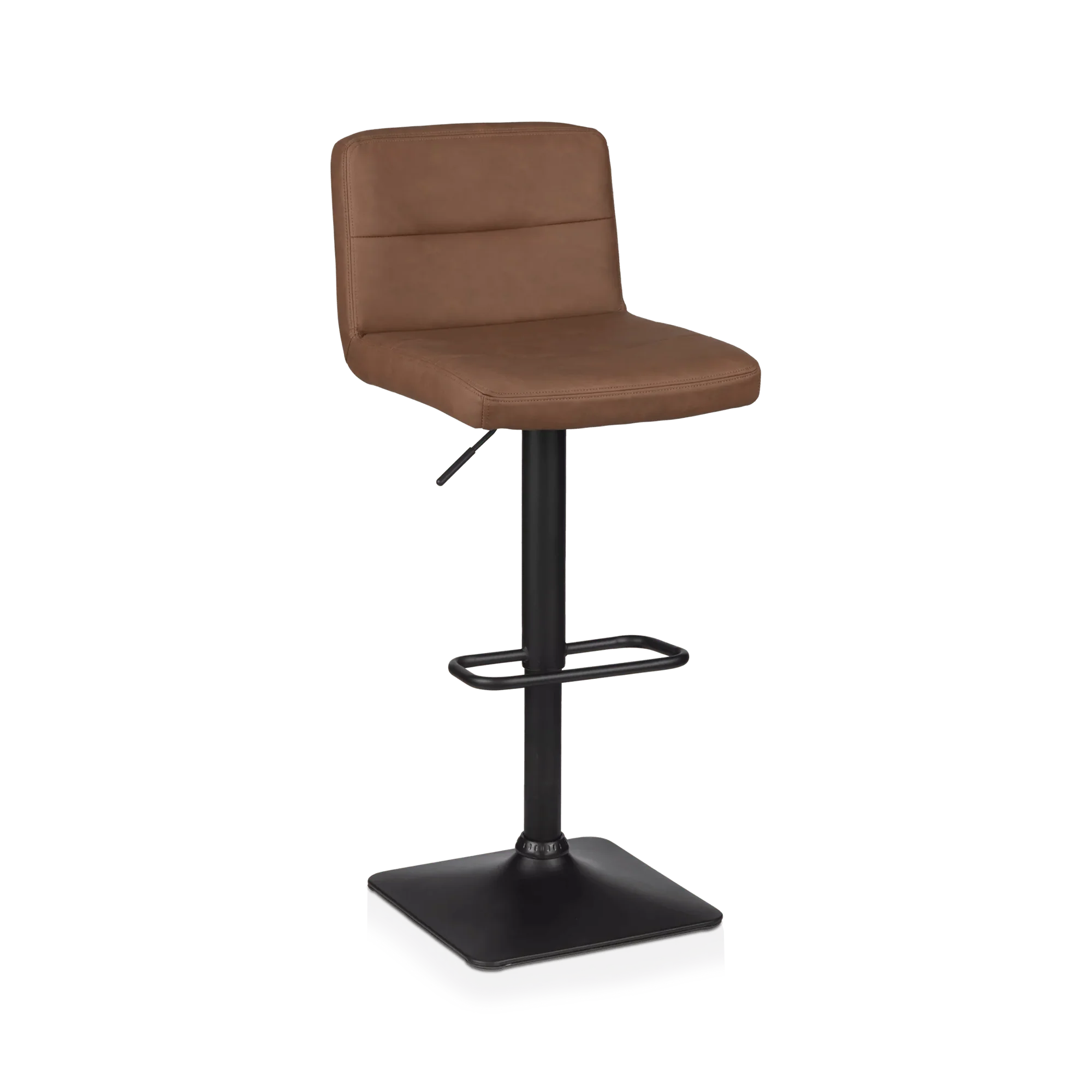 Rust Matte Faux Leather and Metal Adjustable Bar Stool