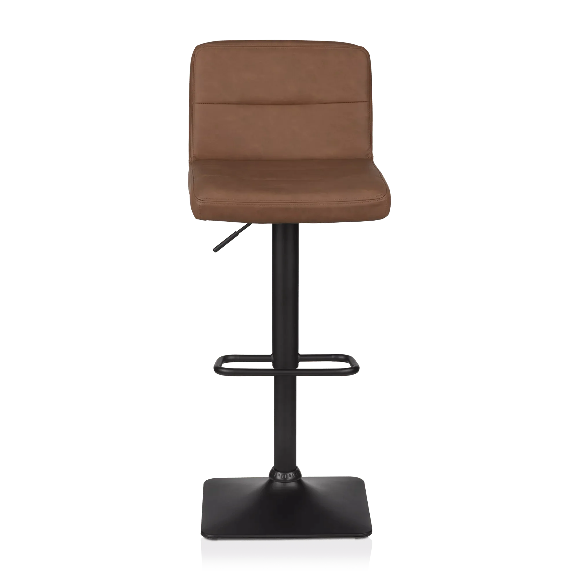 Rust Matte Faux Leather and Metal Adjustable Bar Stool - Image 2