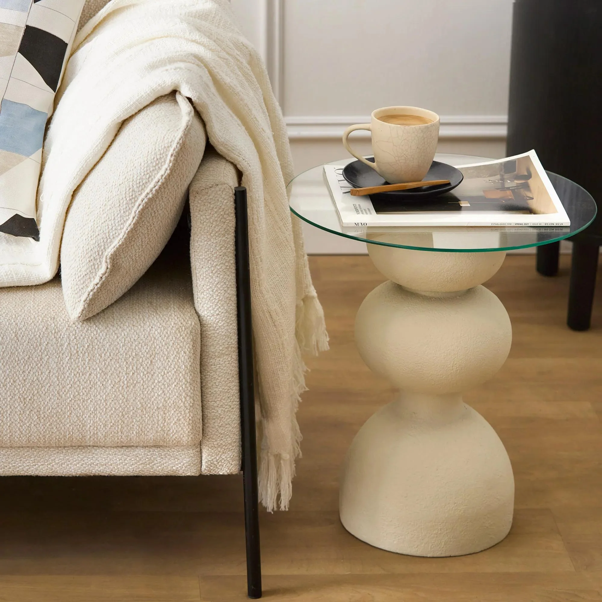 Side Table with Glass Top - Image 4