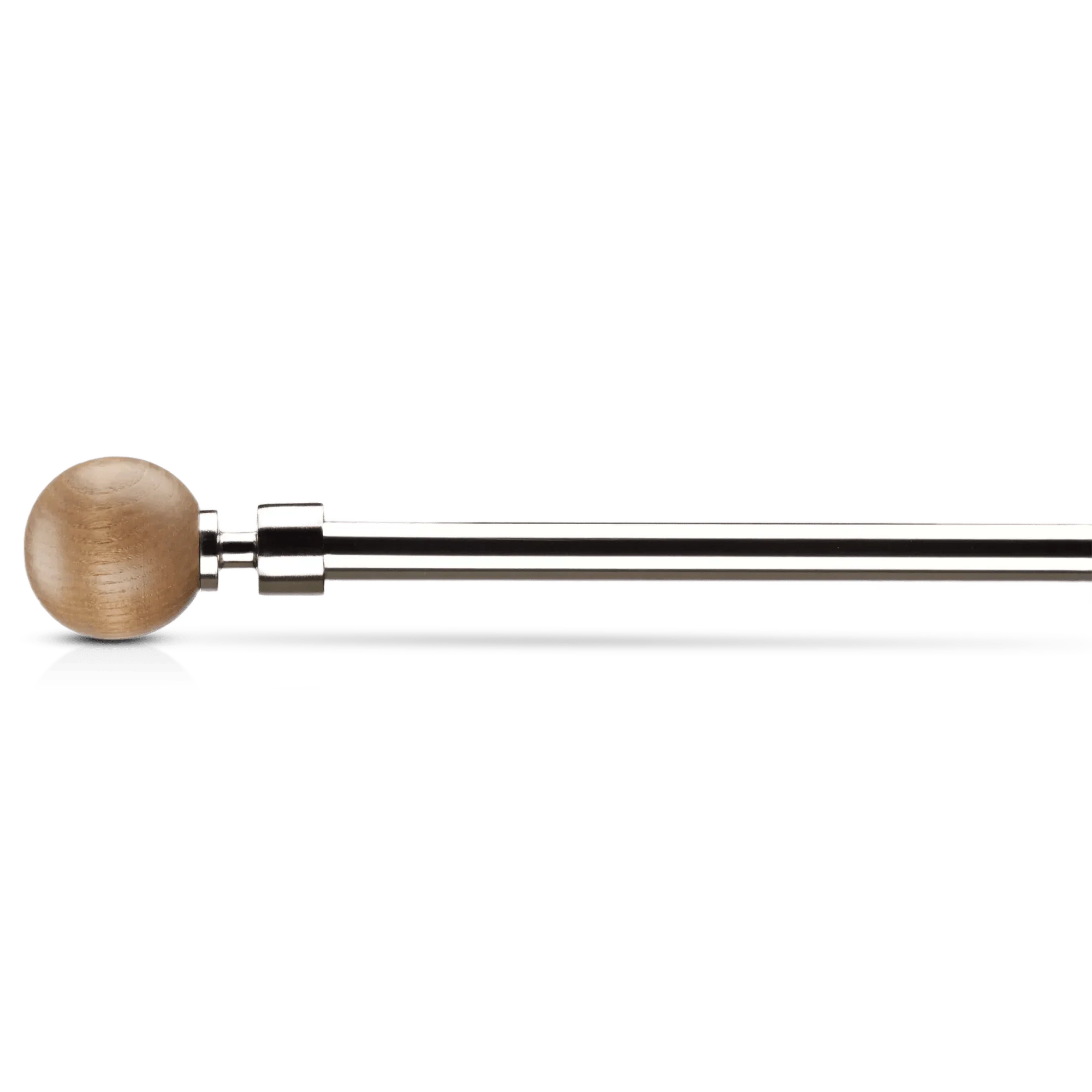 Natural Wood Curtain Rod Set - Diameter 22/25mm