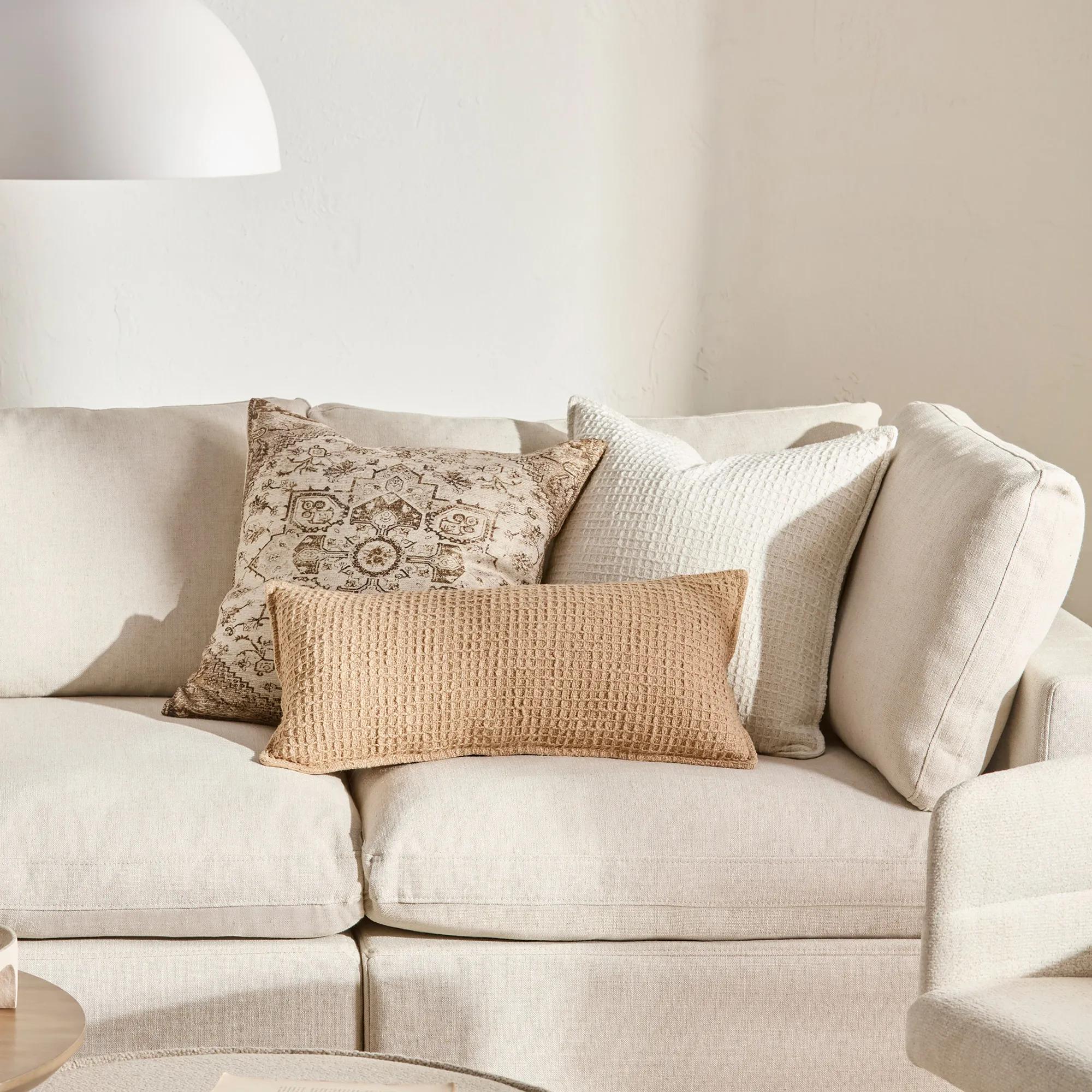Nellie Neutral Textured Rectangular Pillow - Image 4