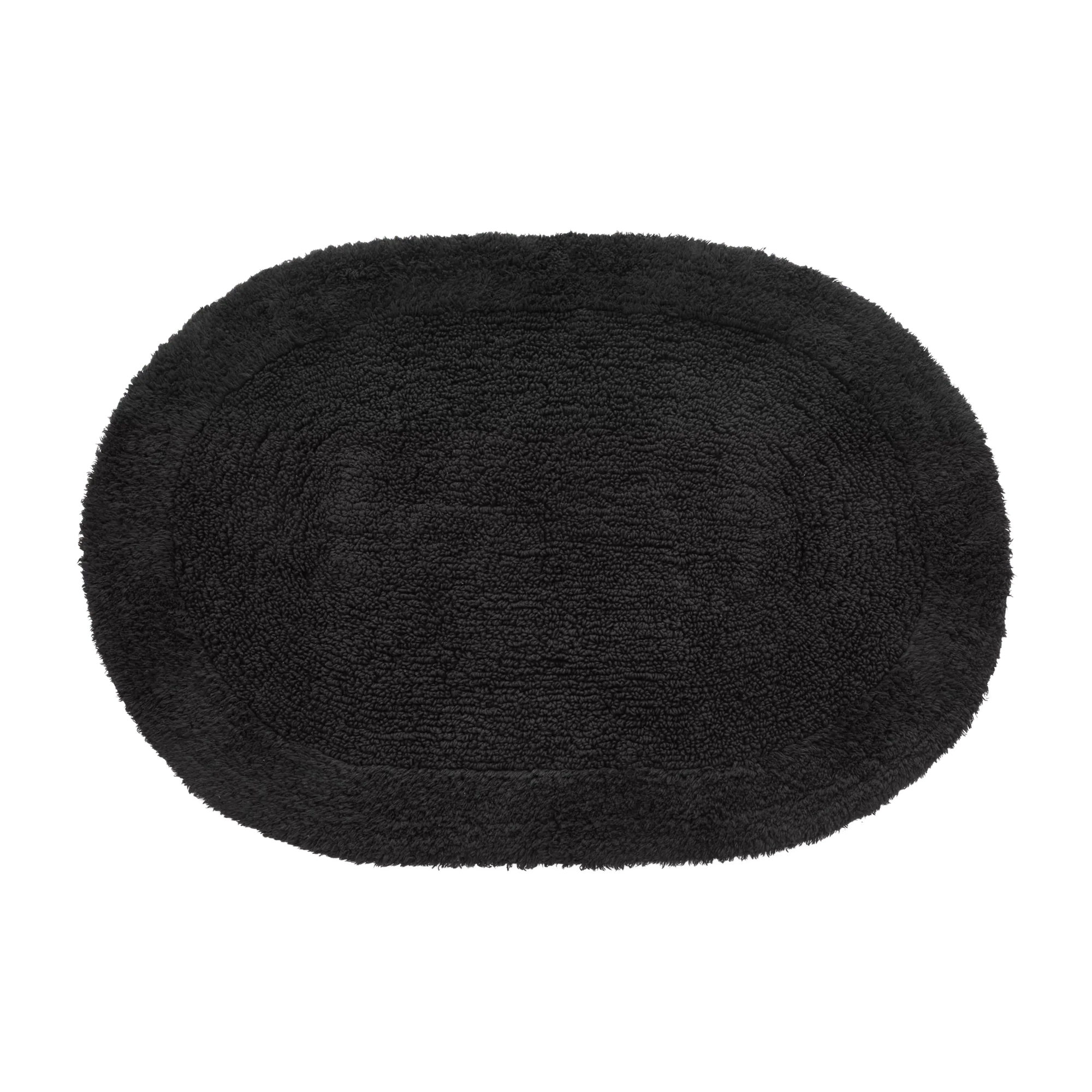 Black Oval Tufted Bath Mat