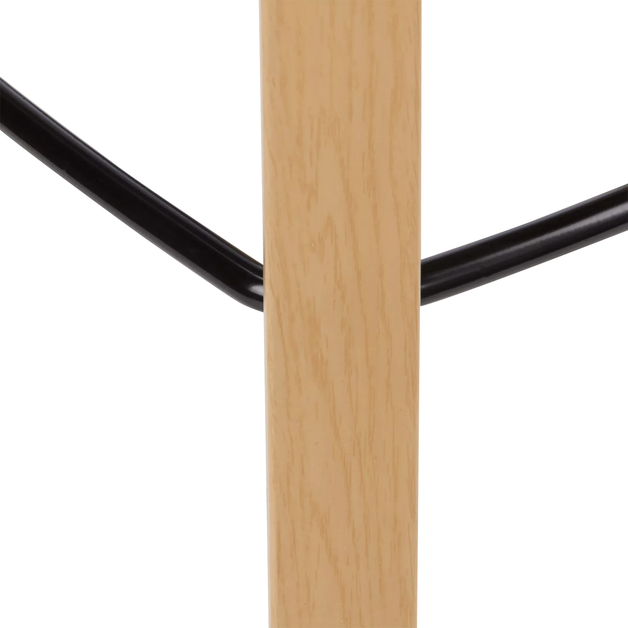 Black Plastic and Wood Metal Veneer Counter Stool - Image 4