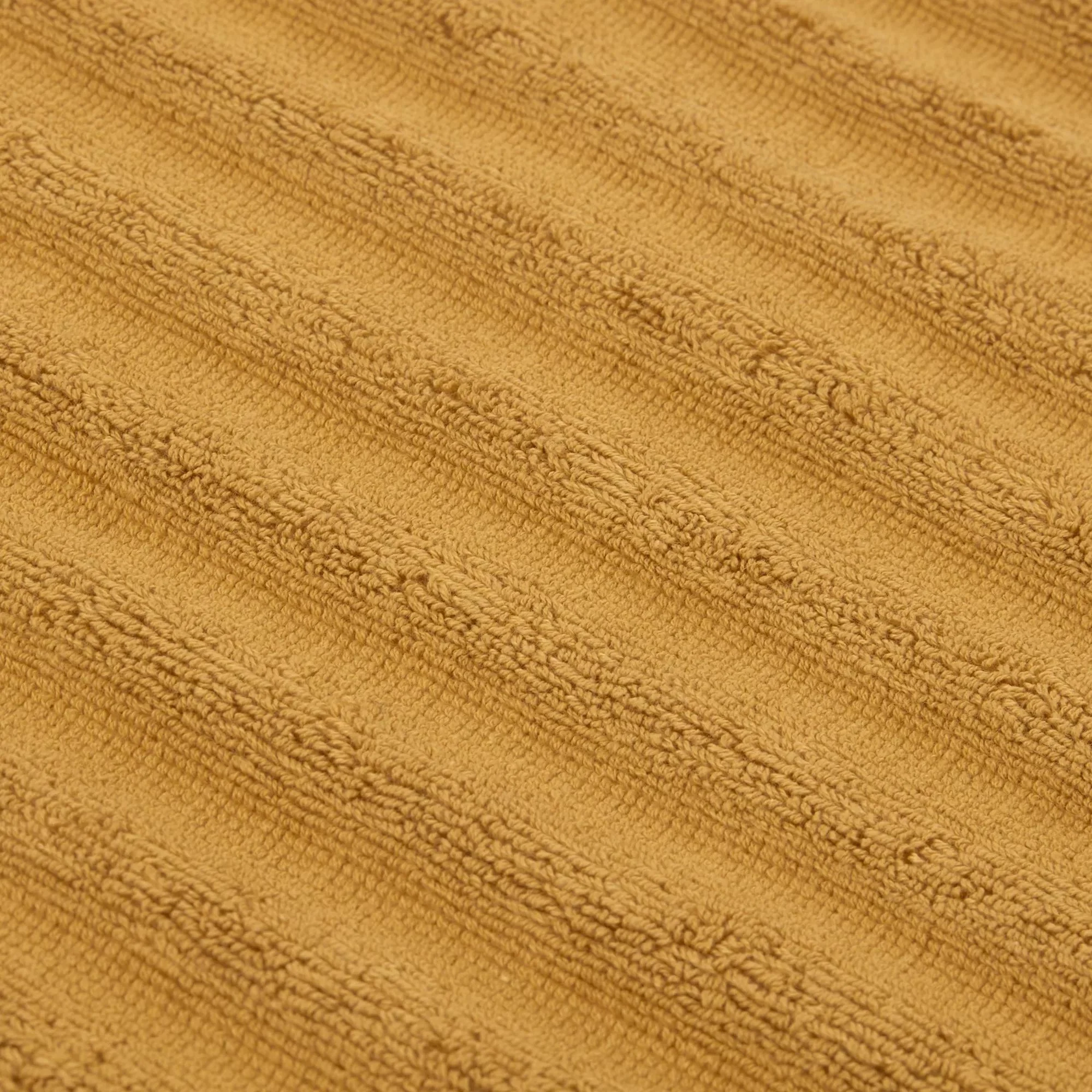 Ochre Ribbed Bath Towel - Image 4