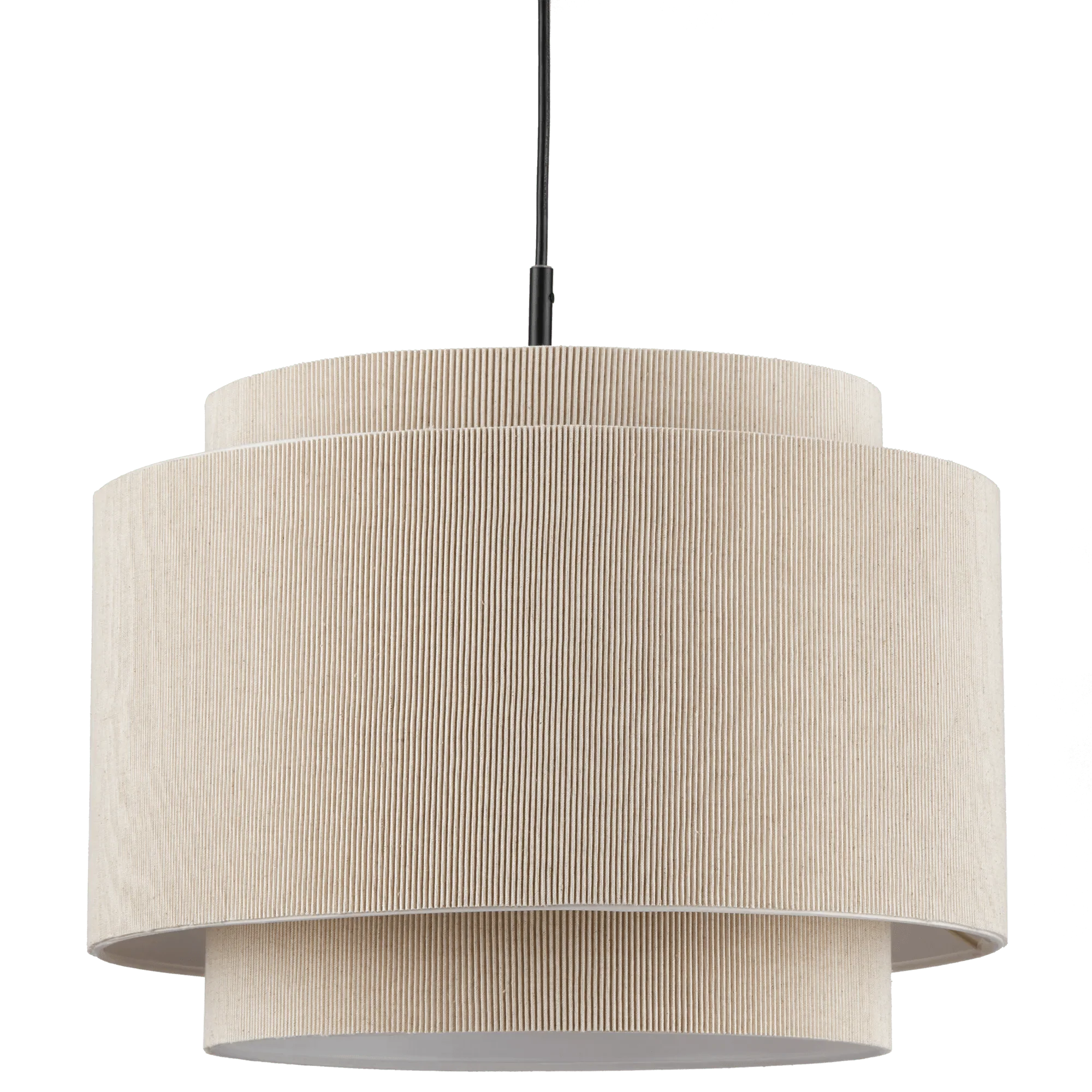 Ribbed Beige Ceiling Lamp