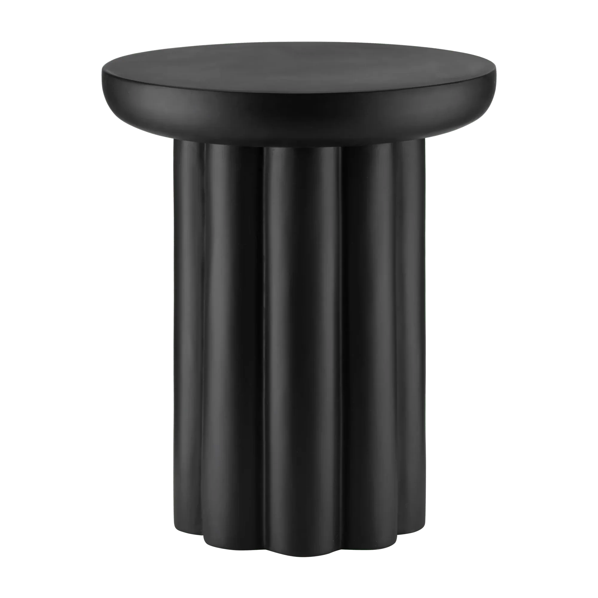 Ribbed Black Side Table