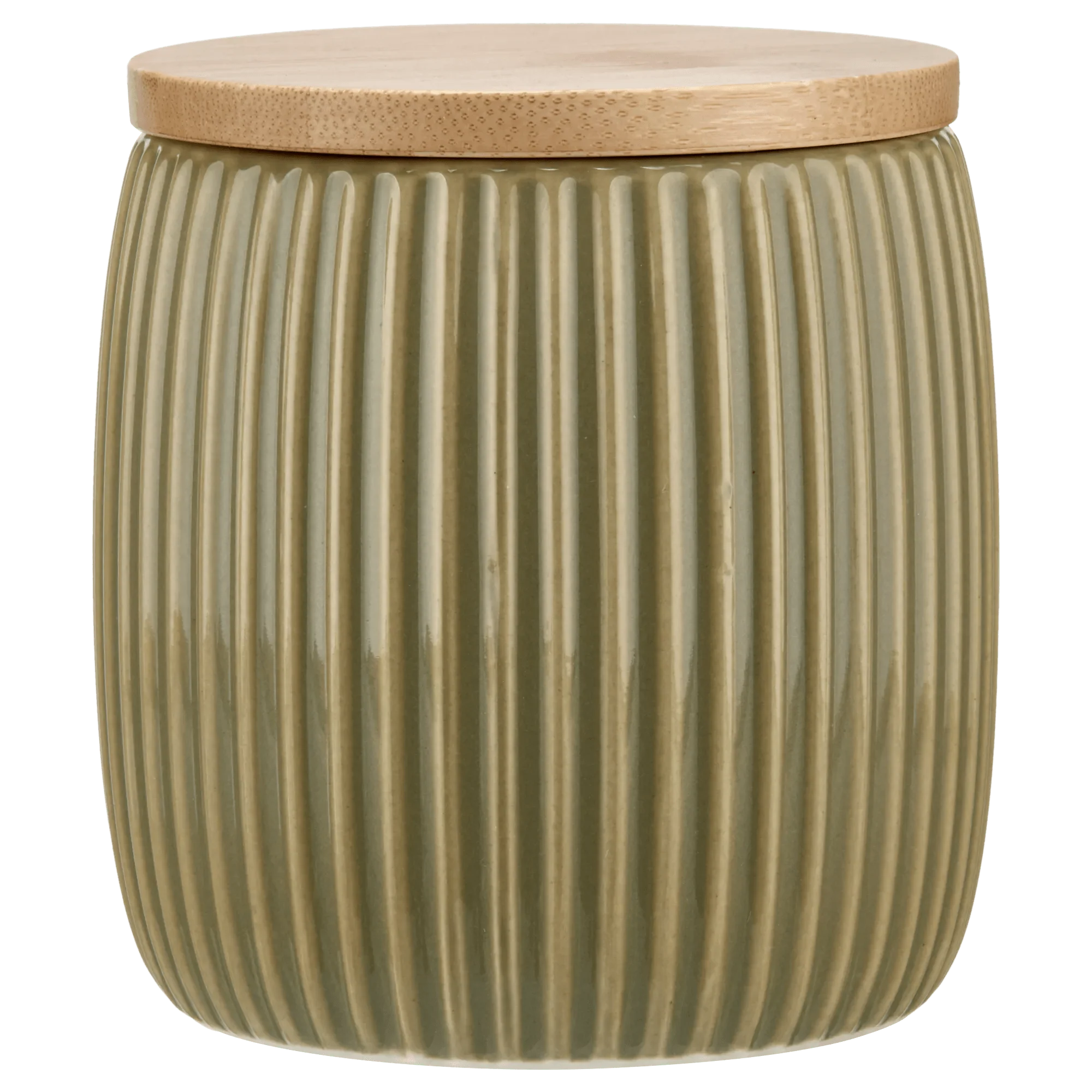 Ribbed Ceramic Cotton Jar