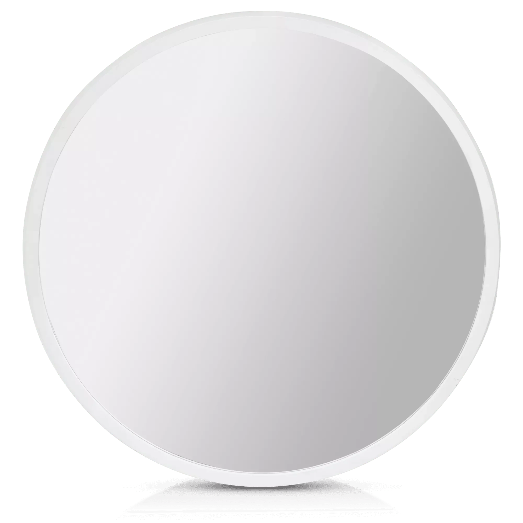 Round Mirror with White Frame