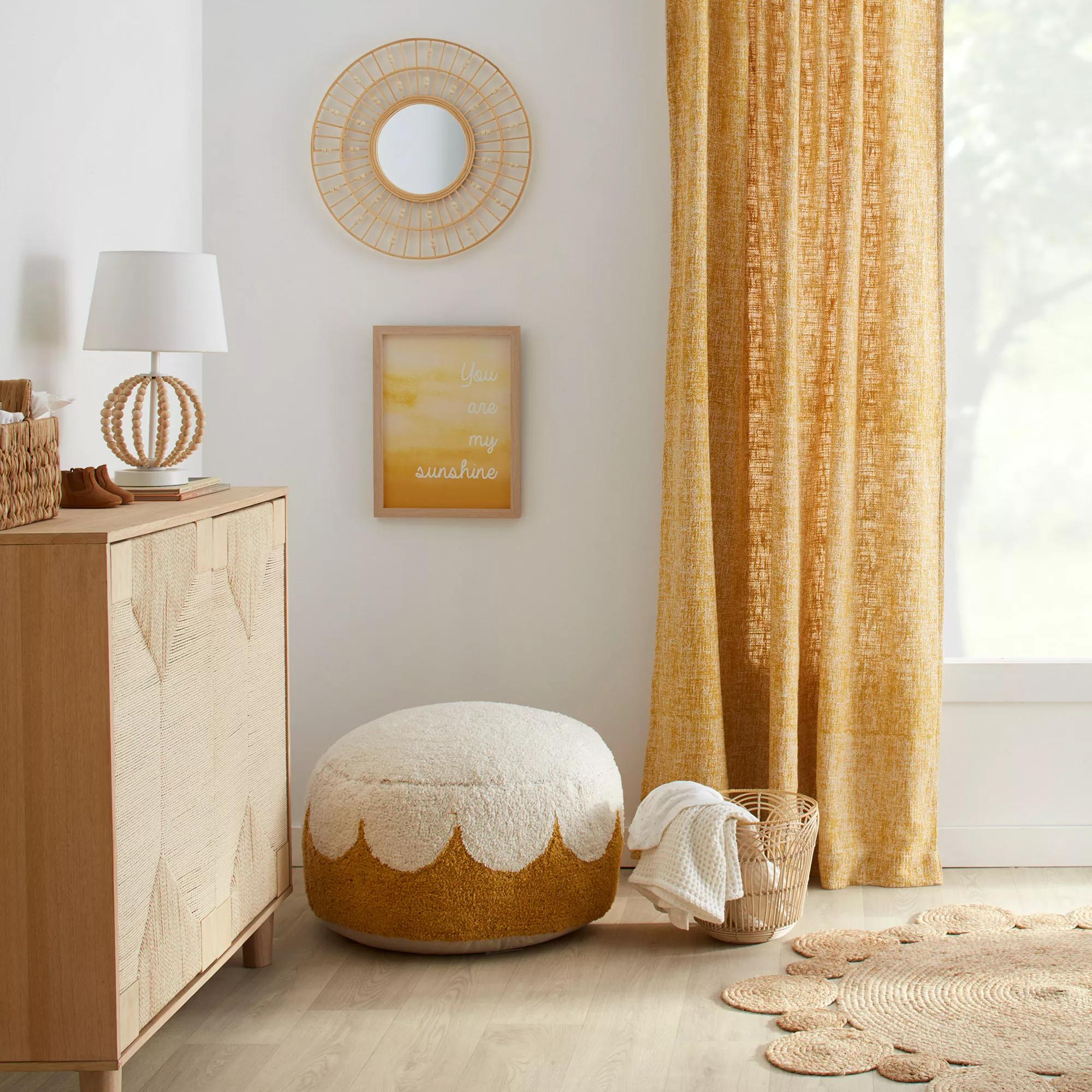 Round Natural Fiber Bead Mirror - Image 2