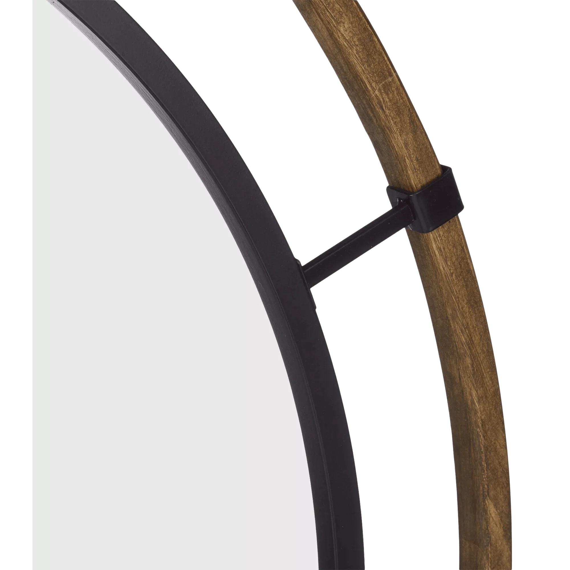 Round Wood-Framed Mirror - Image 2