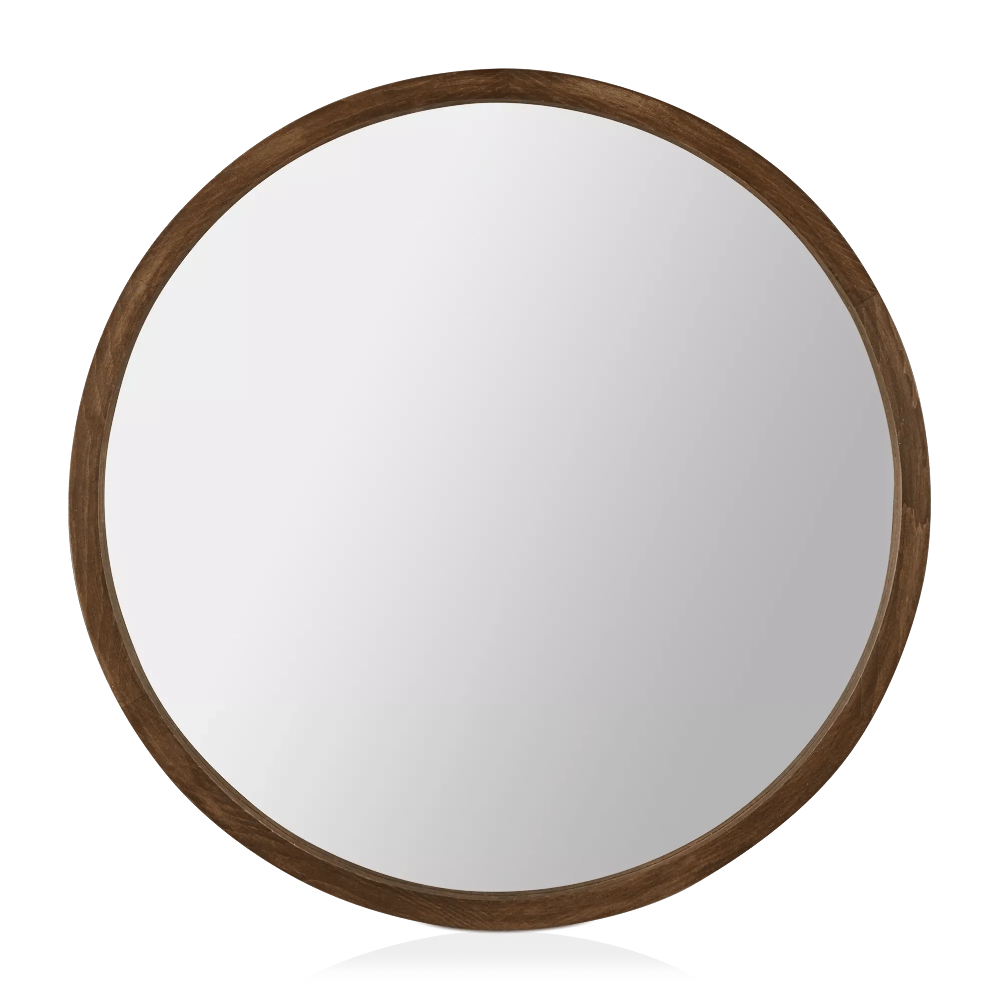 Round Wood Framed Mirror
