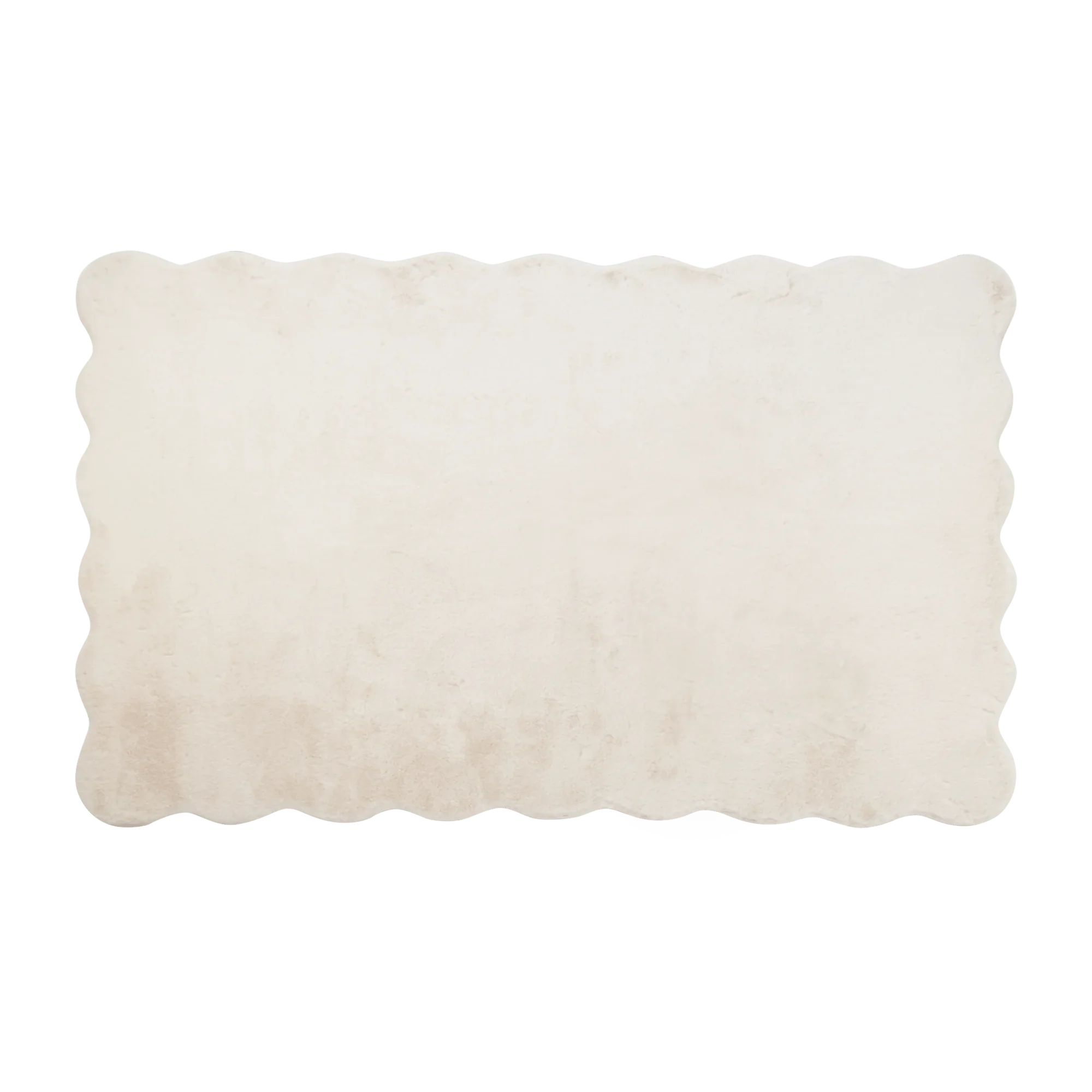 Scalloped Edge Faux Fur Rug