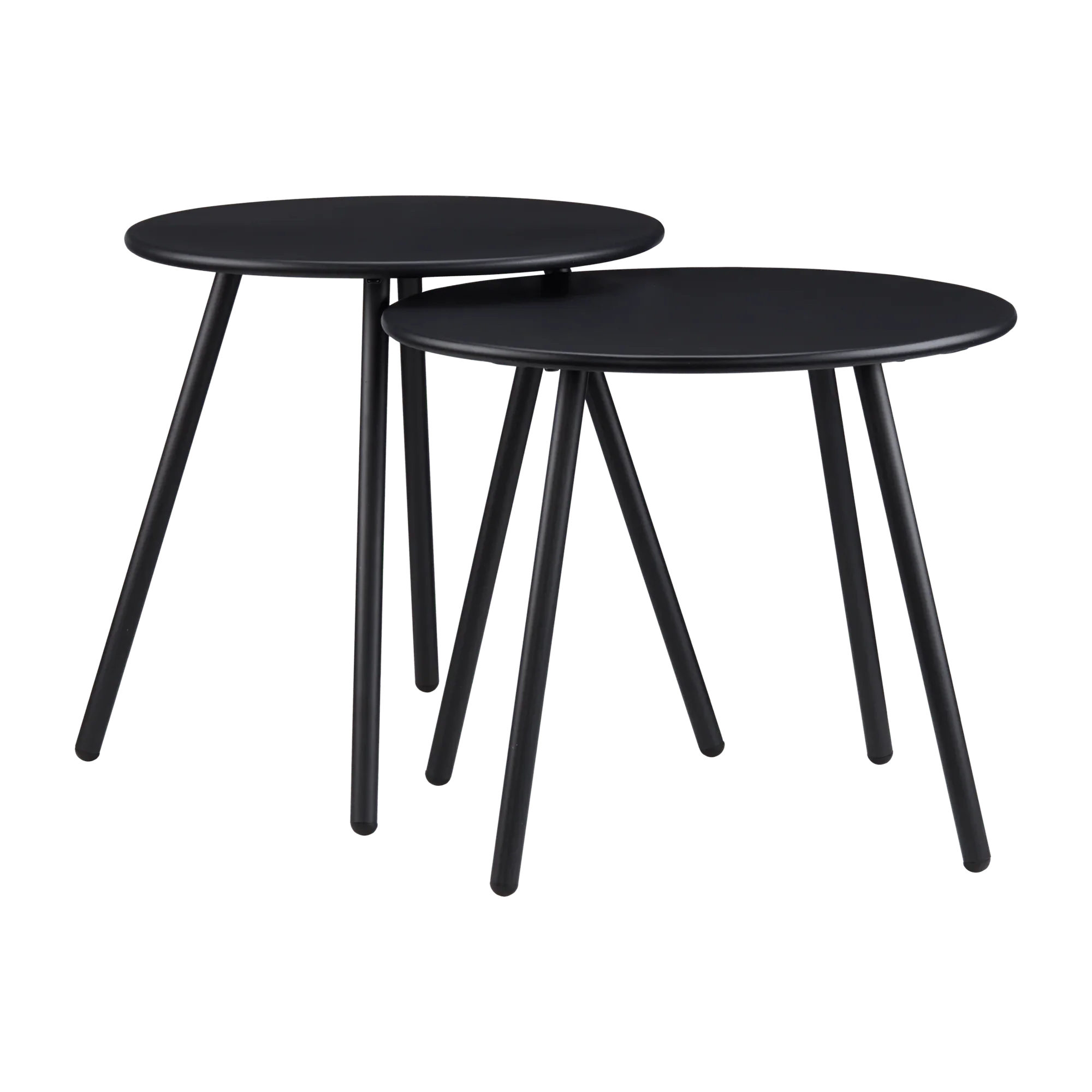 Set of 2 Outdoor Black Metal Tables