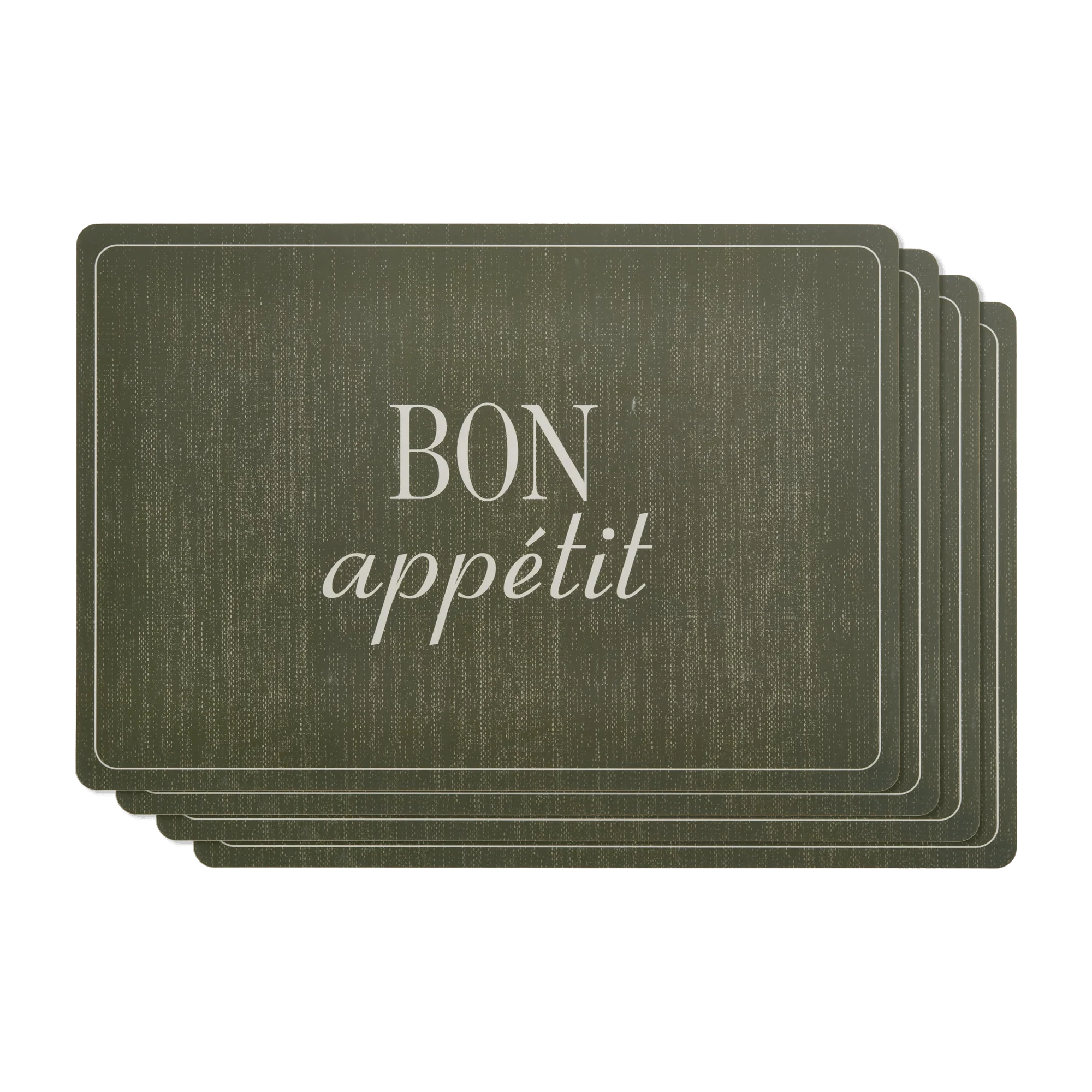 Set of 4 Green Bon Appetit Placemats