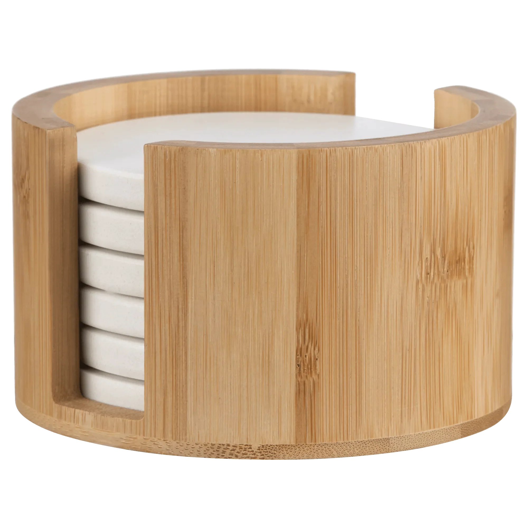 Set of 6 Coasters in Bamboo Tray