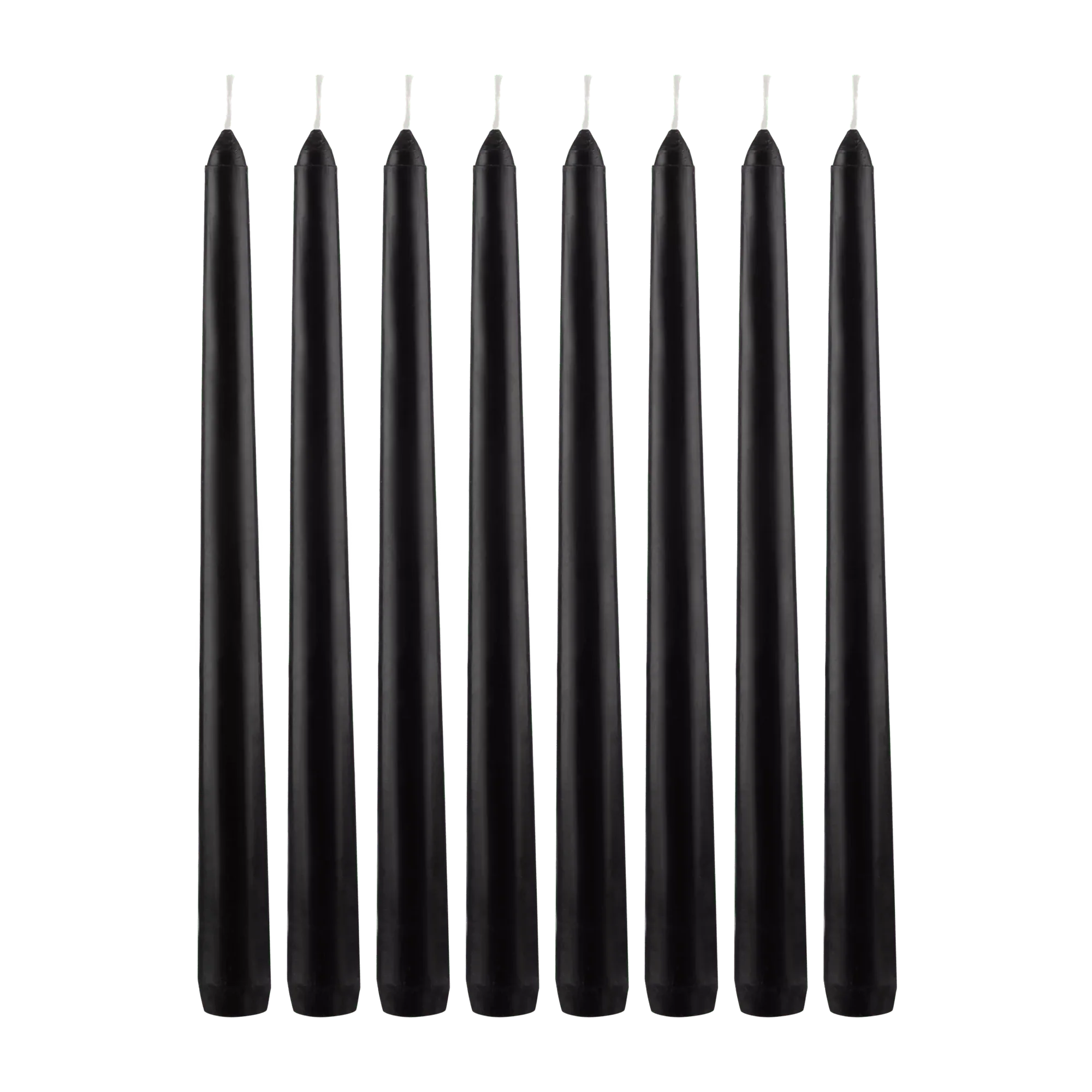 Set of 8 Unscented Tapered Black Candles