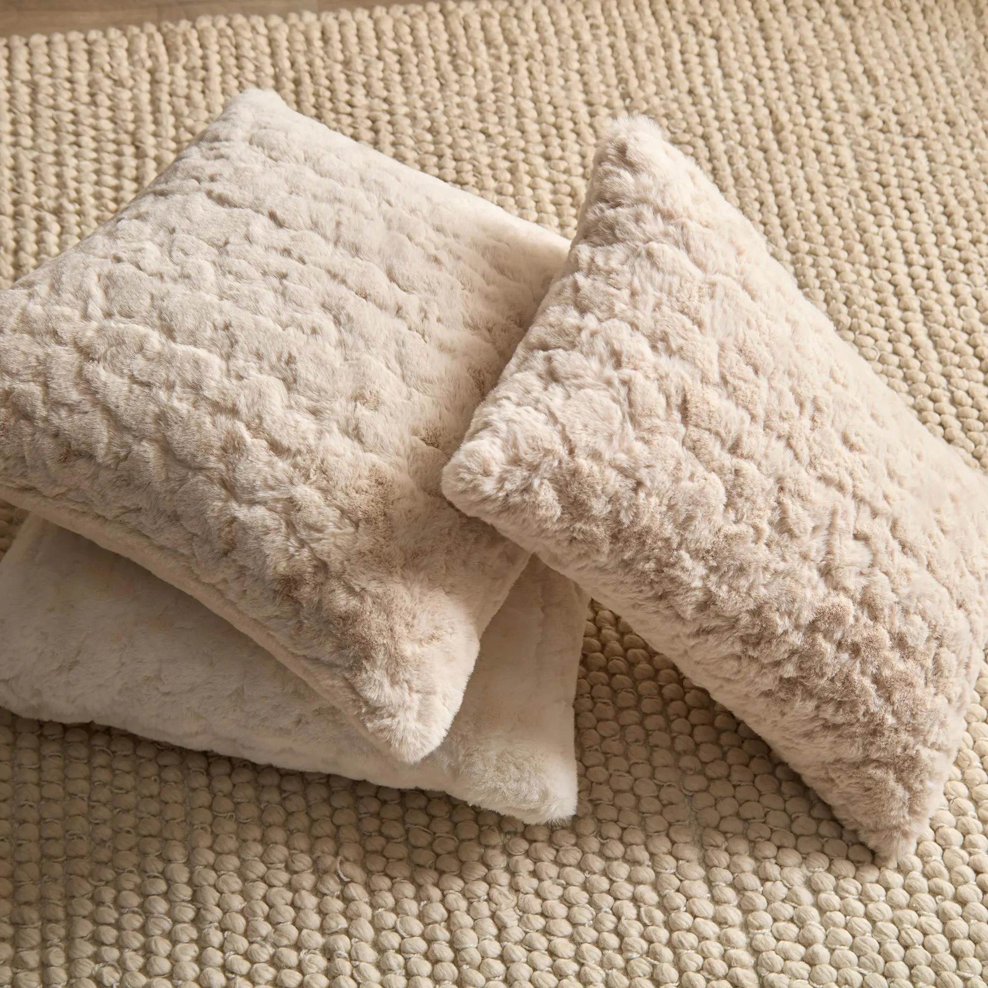 Oatmeal Sheep Faux Fur Throw Pillow - Image 6