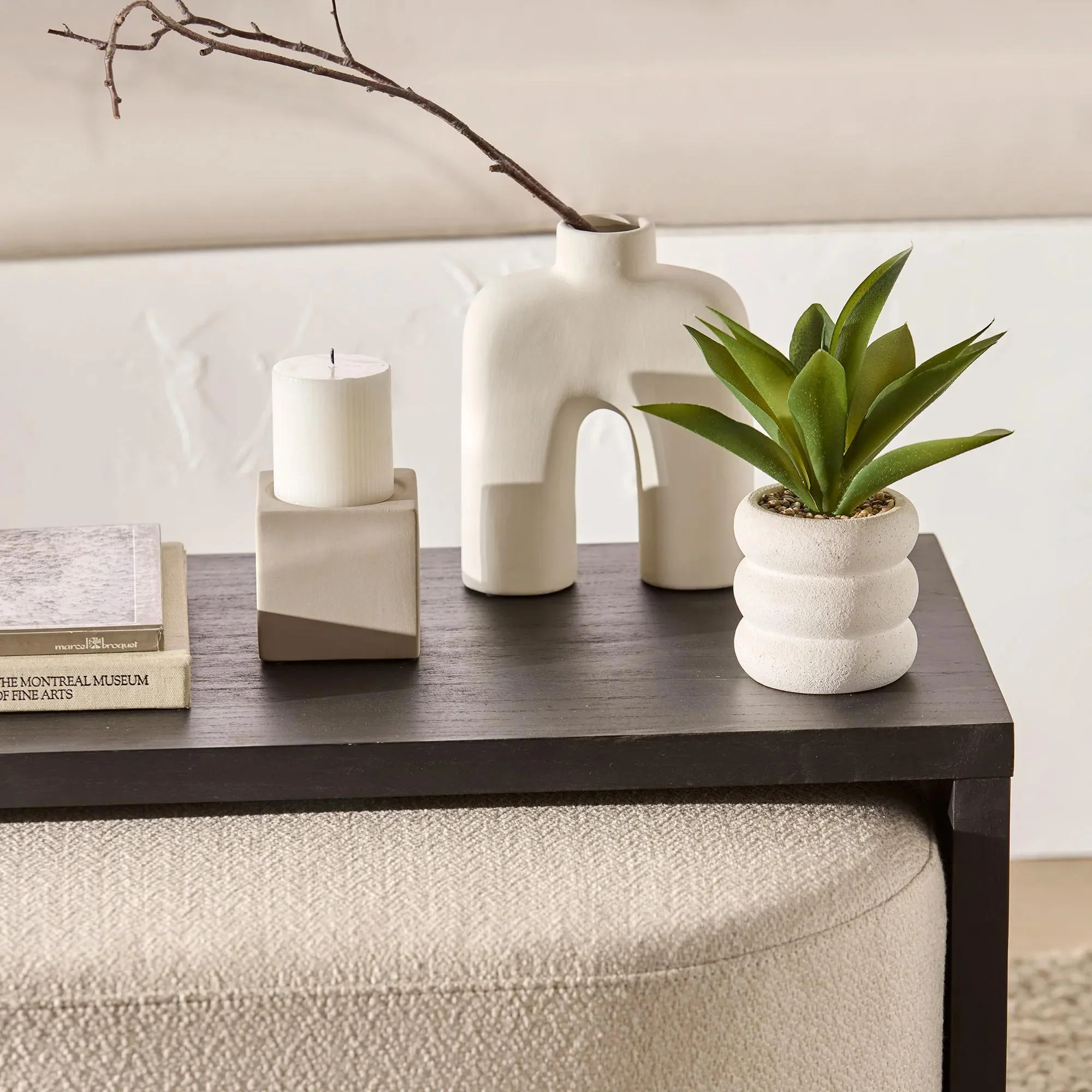 White Short Ribbed Candle - Image 7