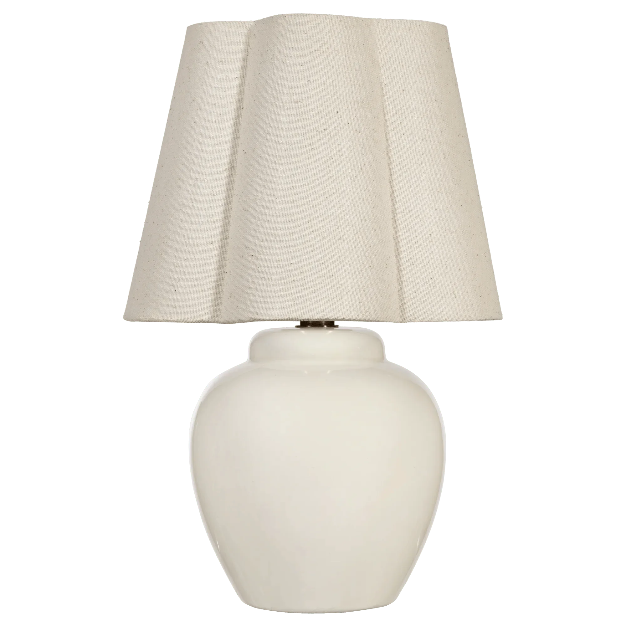 Table lamp with off-white base