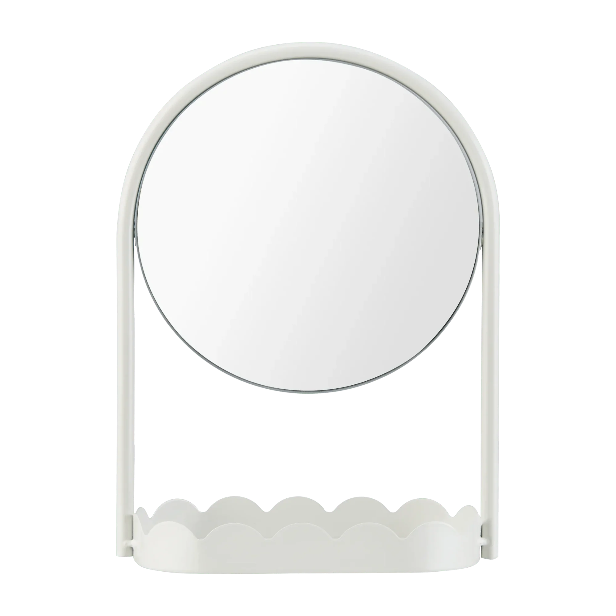 Table Mirror with Scalloped Base