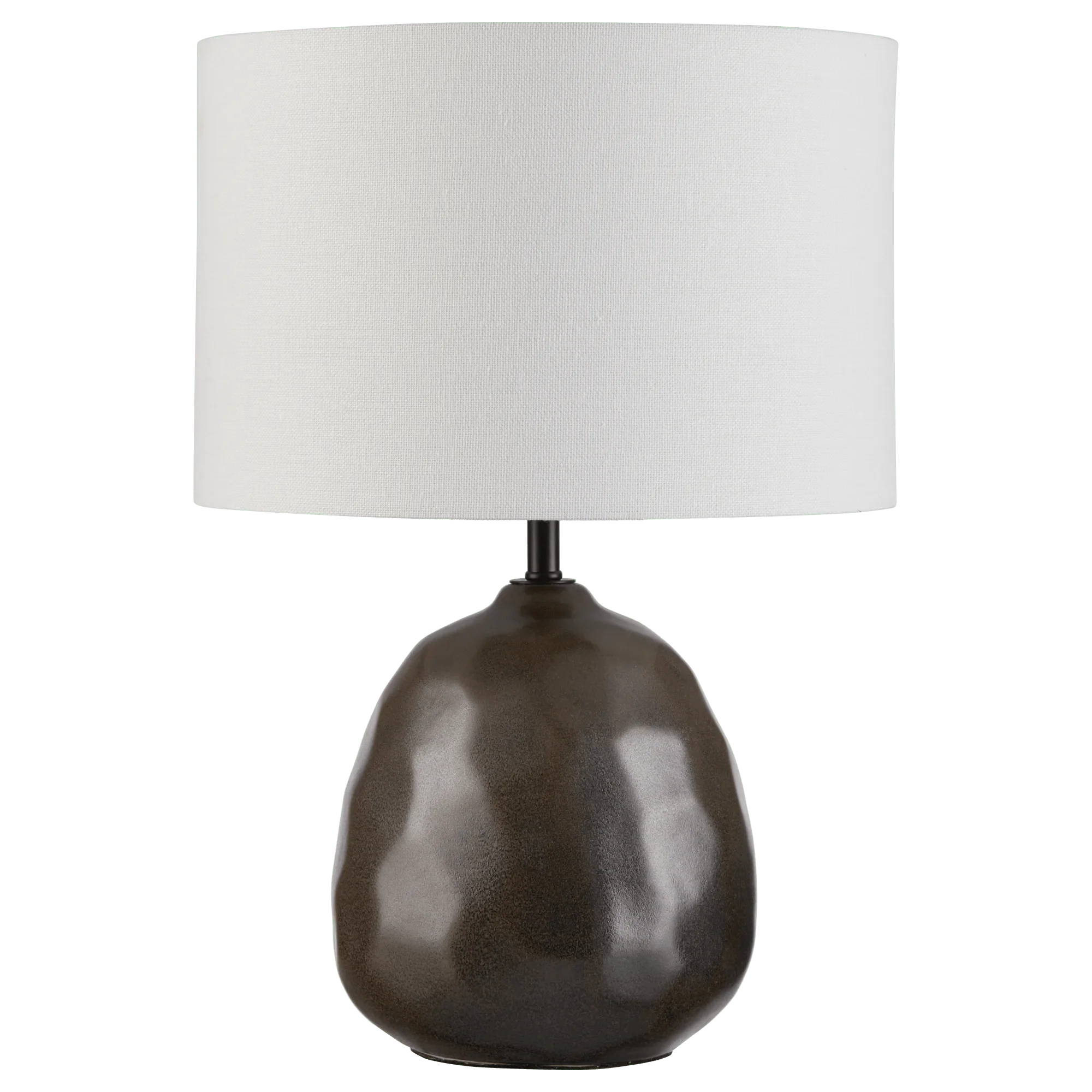 Textured Ceramic Table Lamp with White Shade
