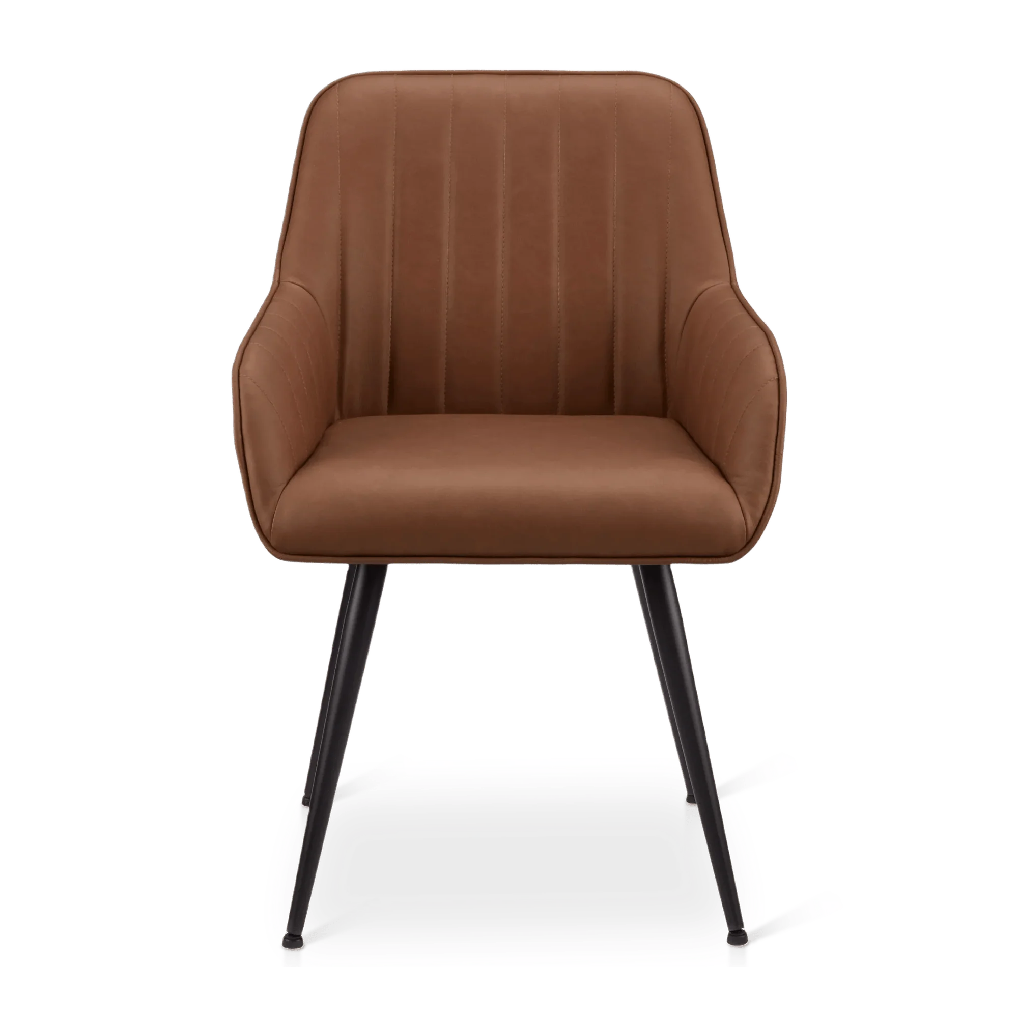 Textured Faux Leather and Metal Dining Chair - Image 6