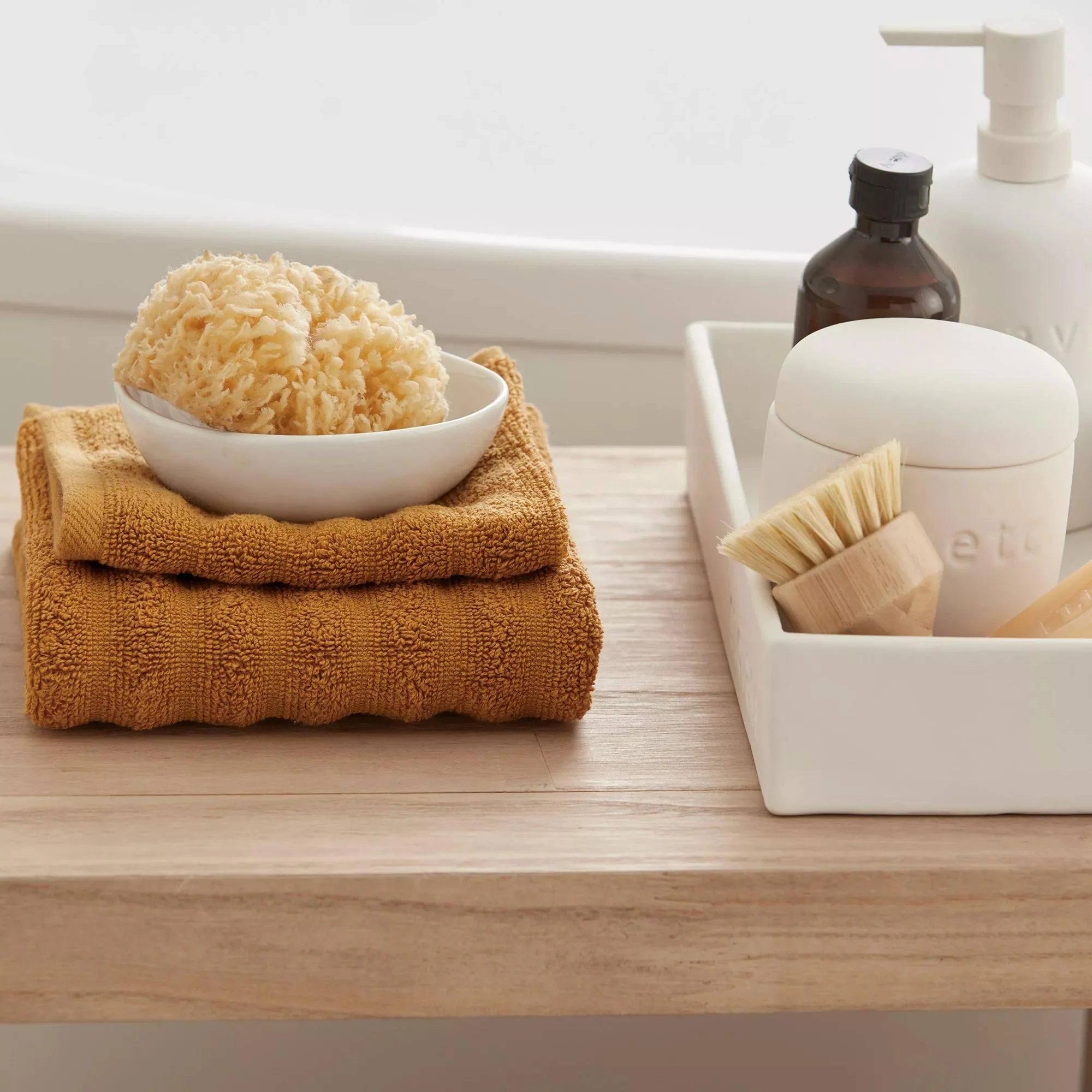 Cognac Textured Hand Towel - Image 4