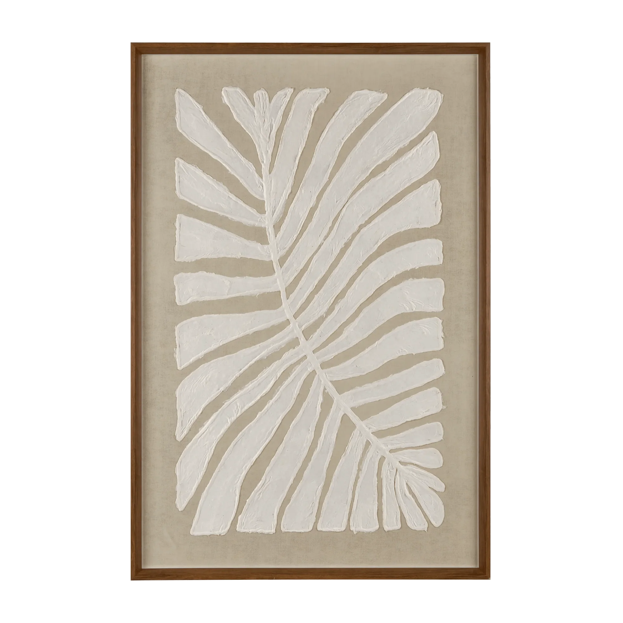 Textured Leaf Wall Art on Neutral Background