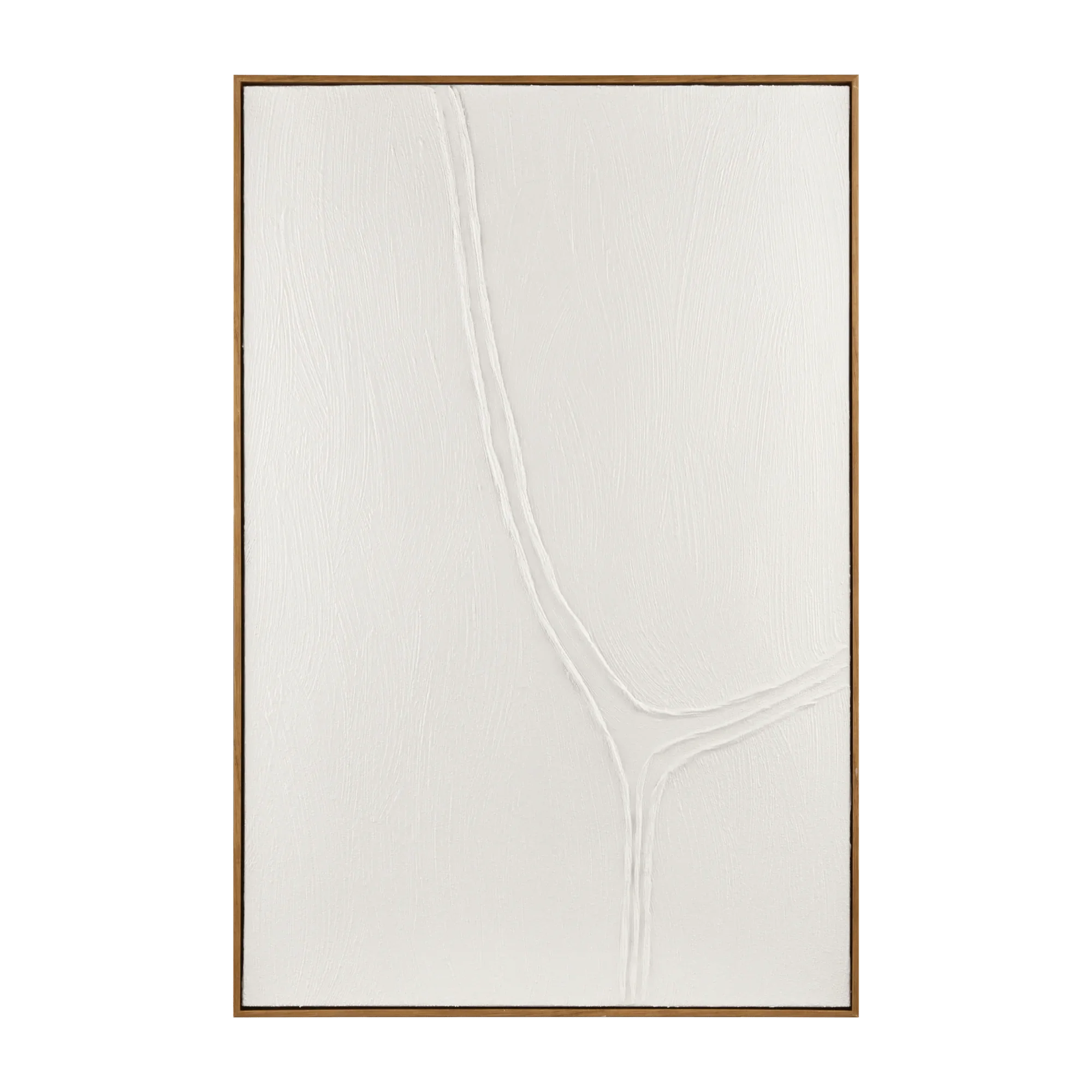Textured Minimalist Wall Art in Natural Wood Frame